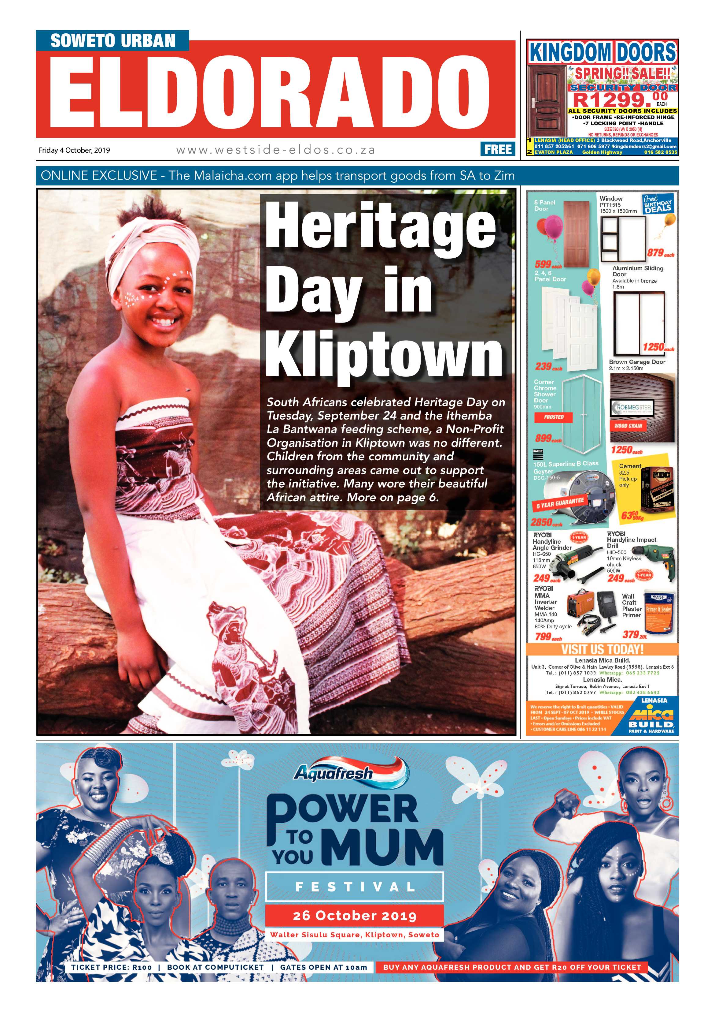 Eldorado News – October 4, 2019 page 1