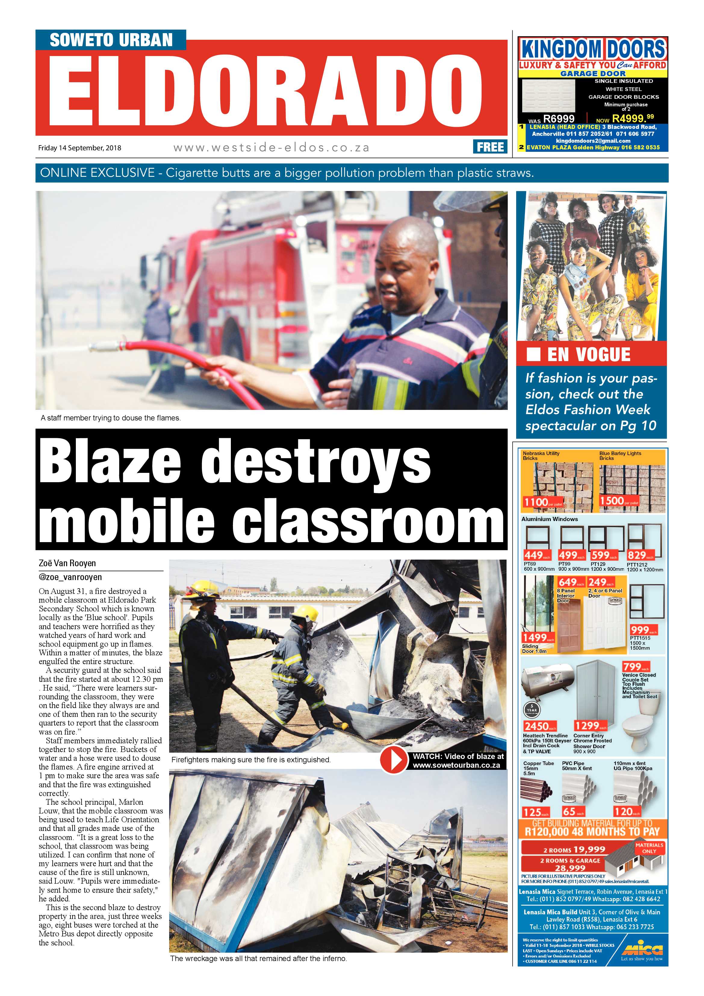 Eldorado – September 14, 2018 issue page 1