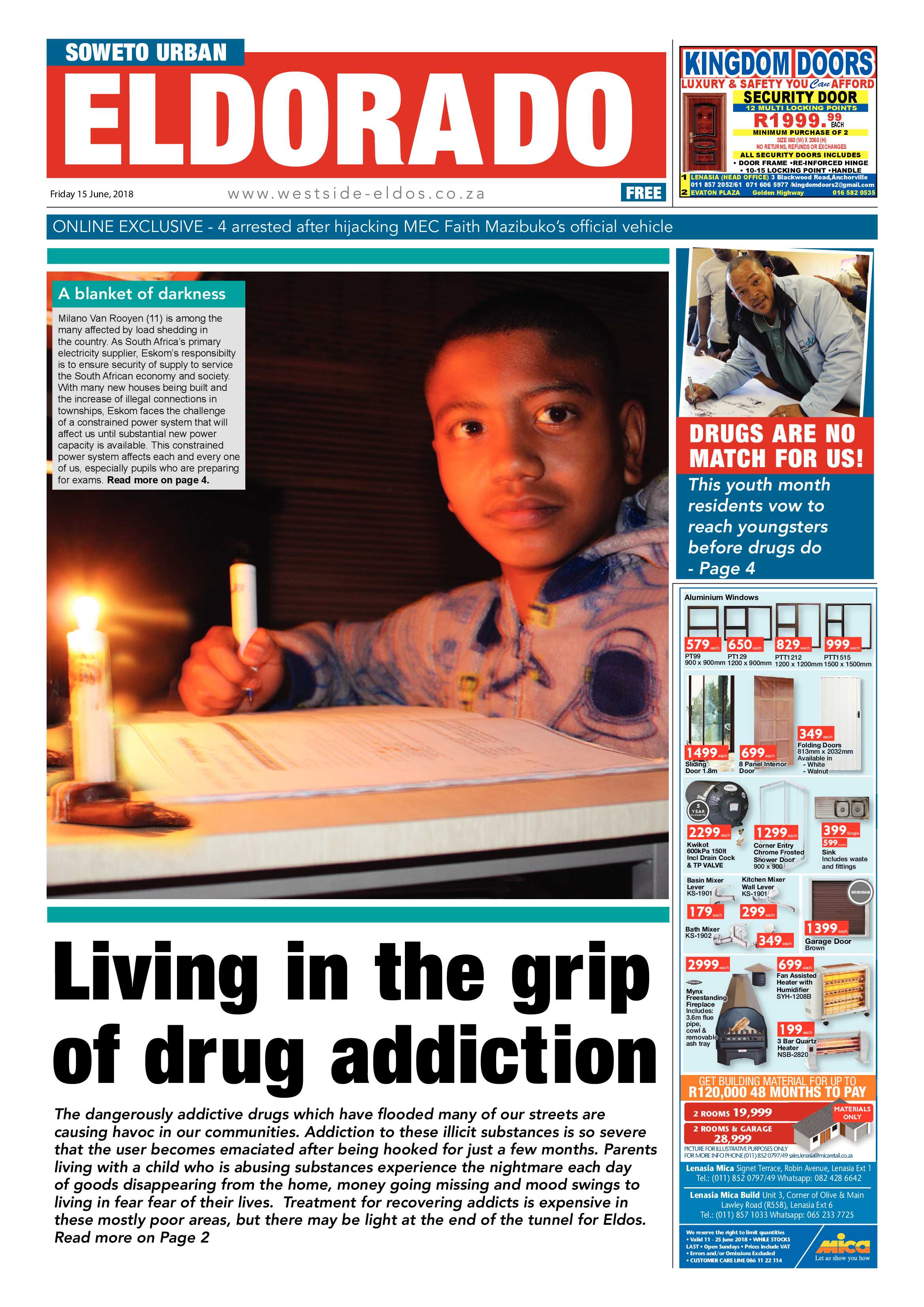Eldorado Park – June 15, 2018 issue page 1