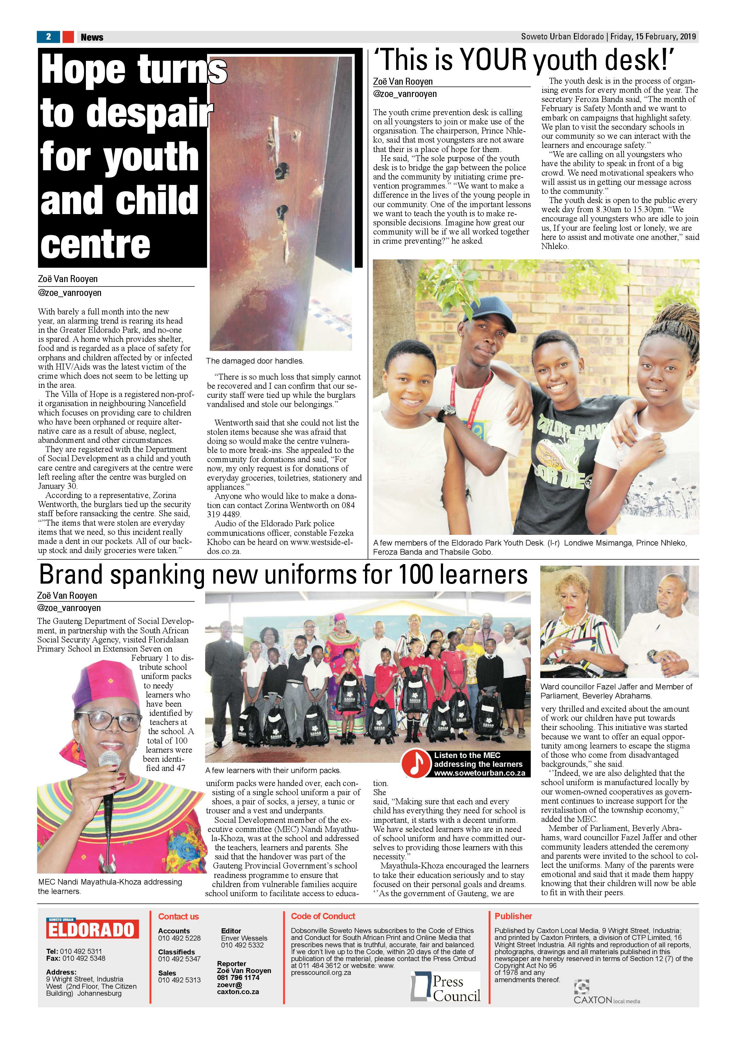 Eldorado Park News – February 15, 2019 page 2