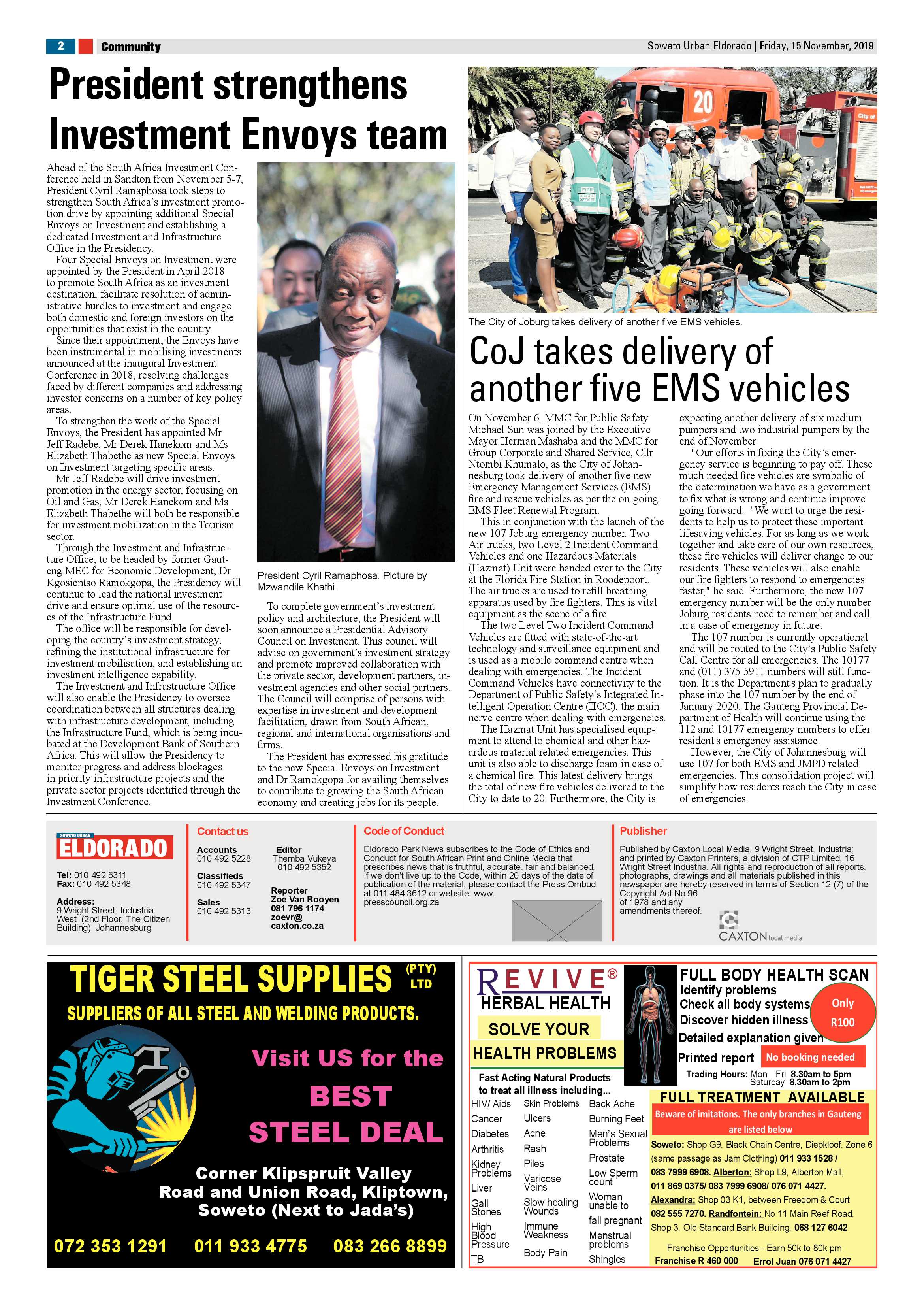Eldorado News – November 15, 2019 page 2