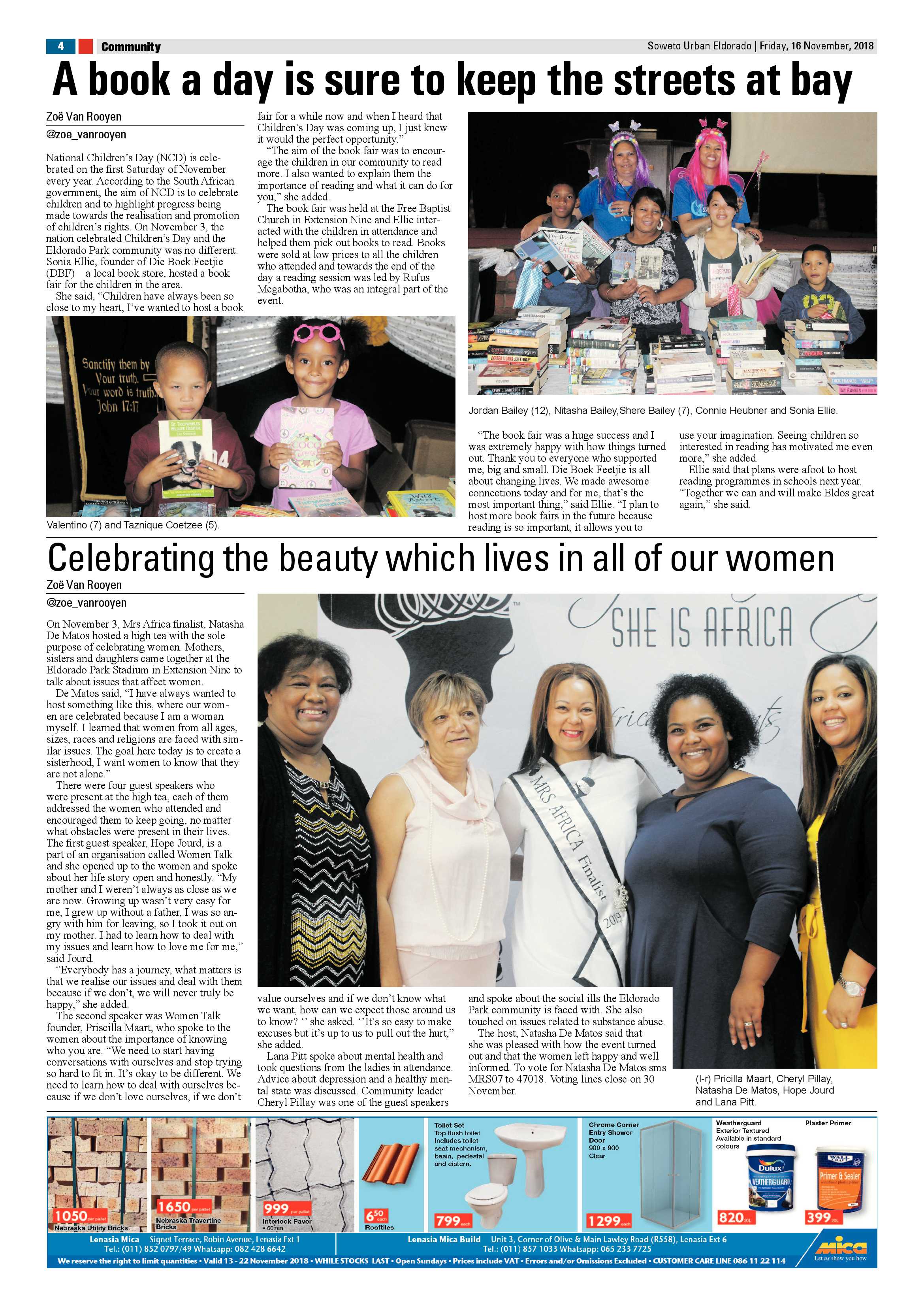 Eldorado Park – November 16, 2018 issue page 4