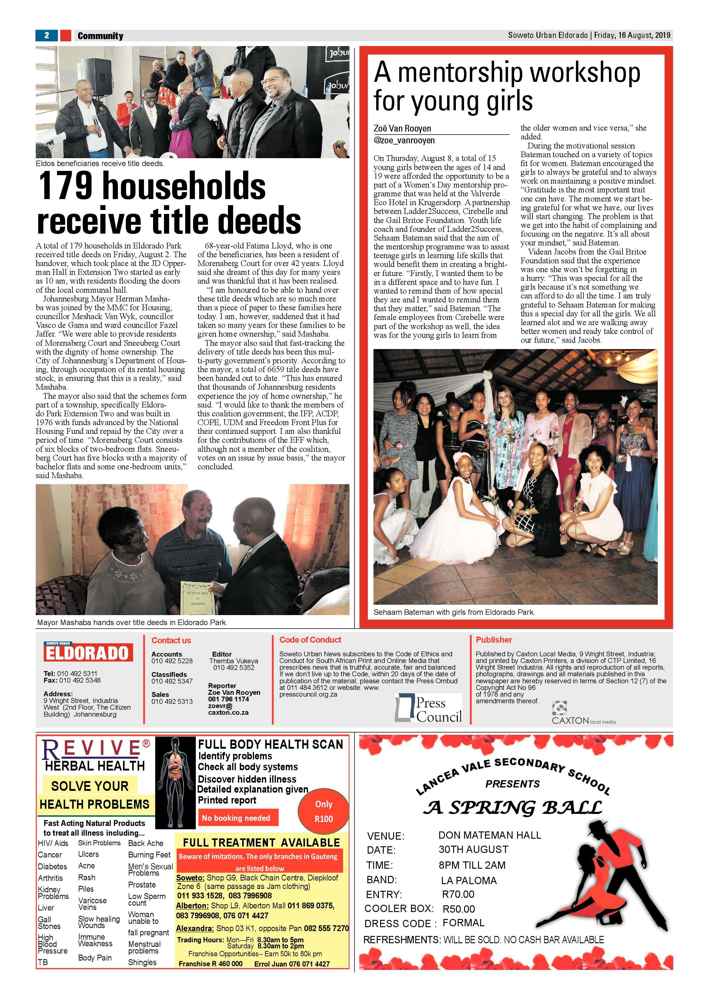 Eldorado News – August 16, 2019 page 2