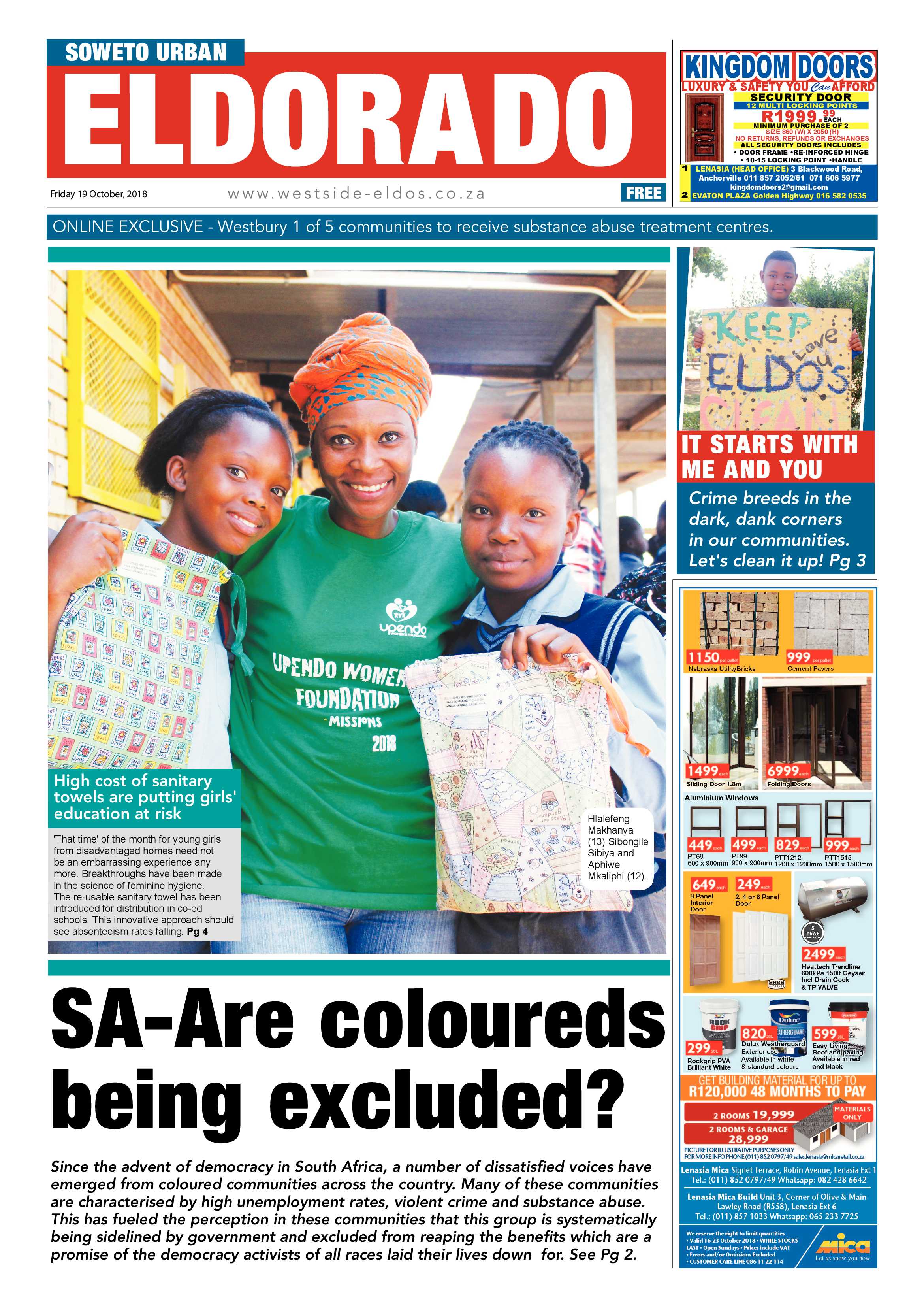Eldorado Park – October 19, 2018 issue page 1