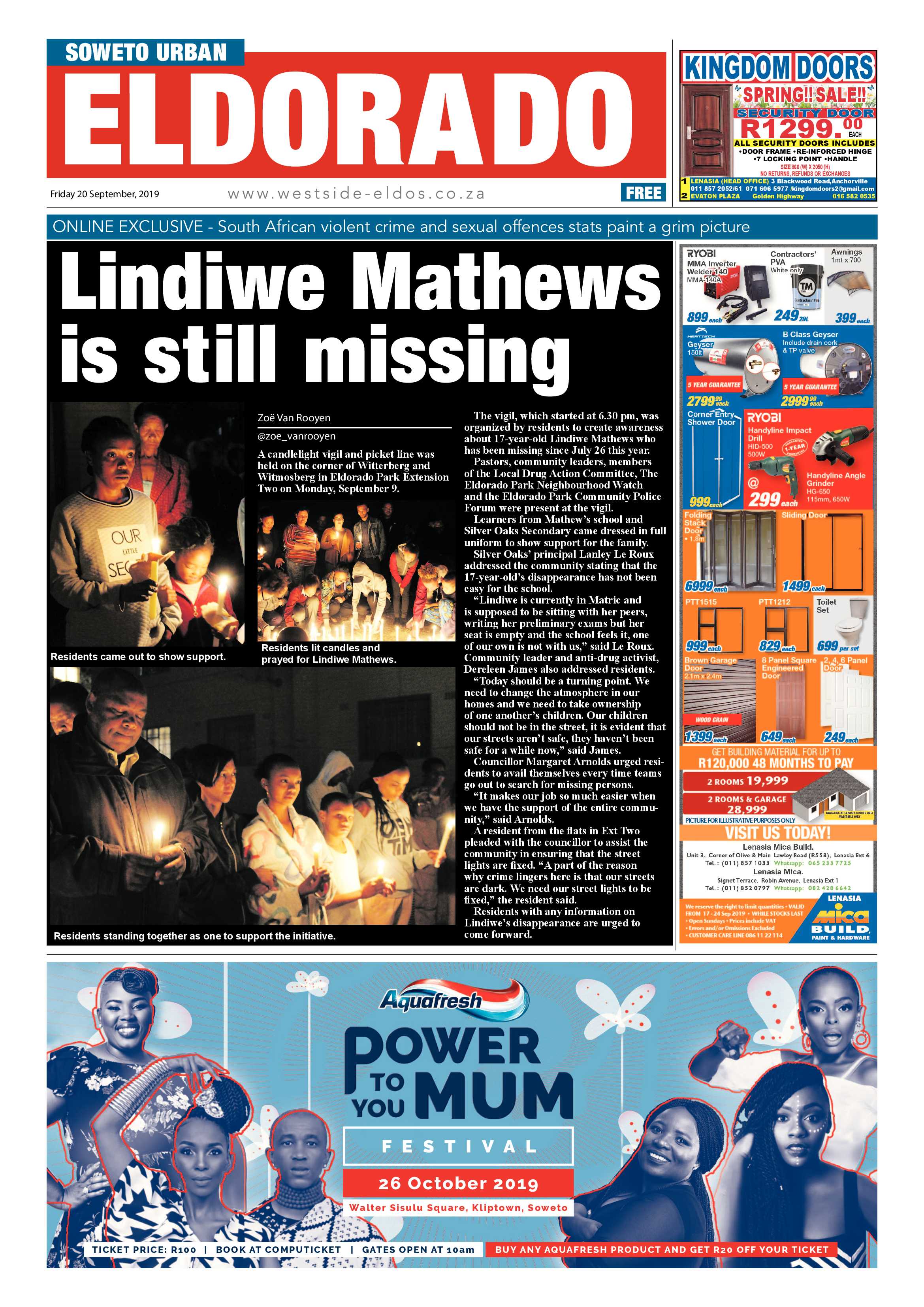 Eldorado News – September 20, 2019 page 1