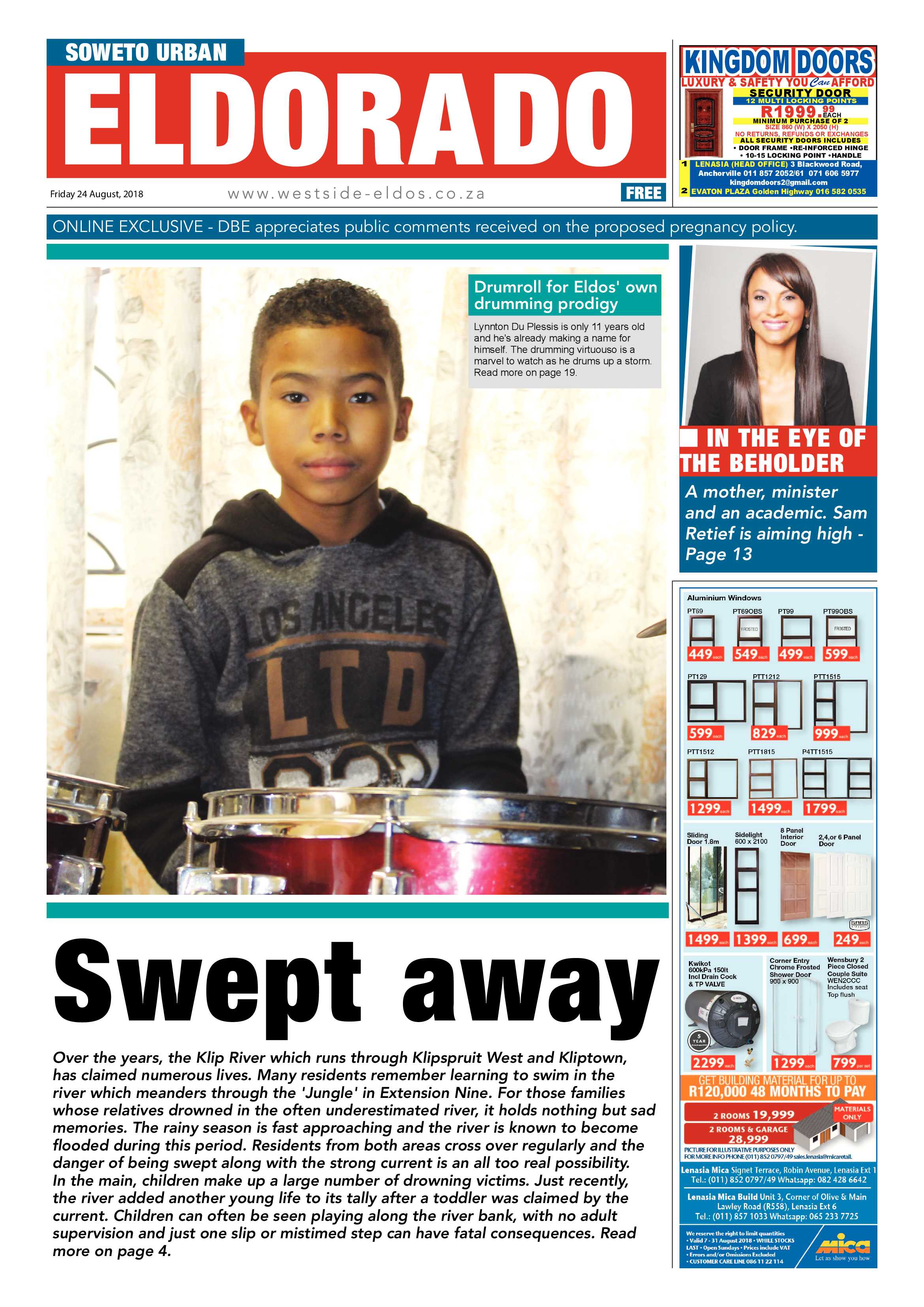 Eldorado Park – August 24, 2018 issue page 1