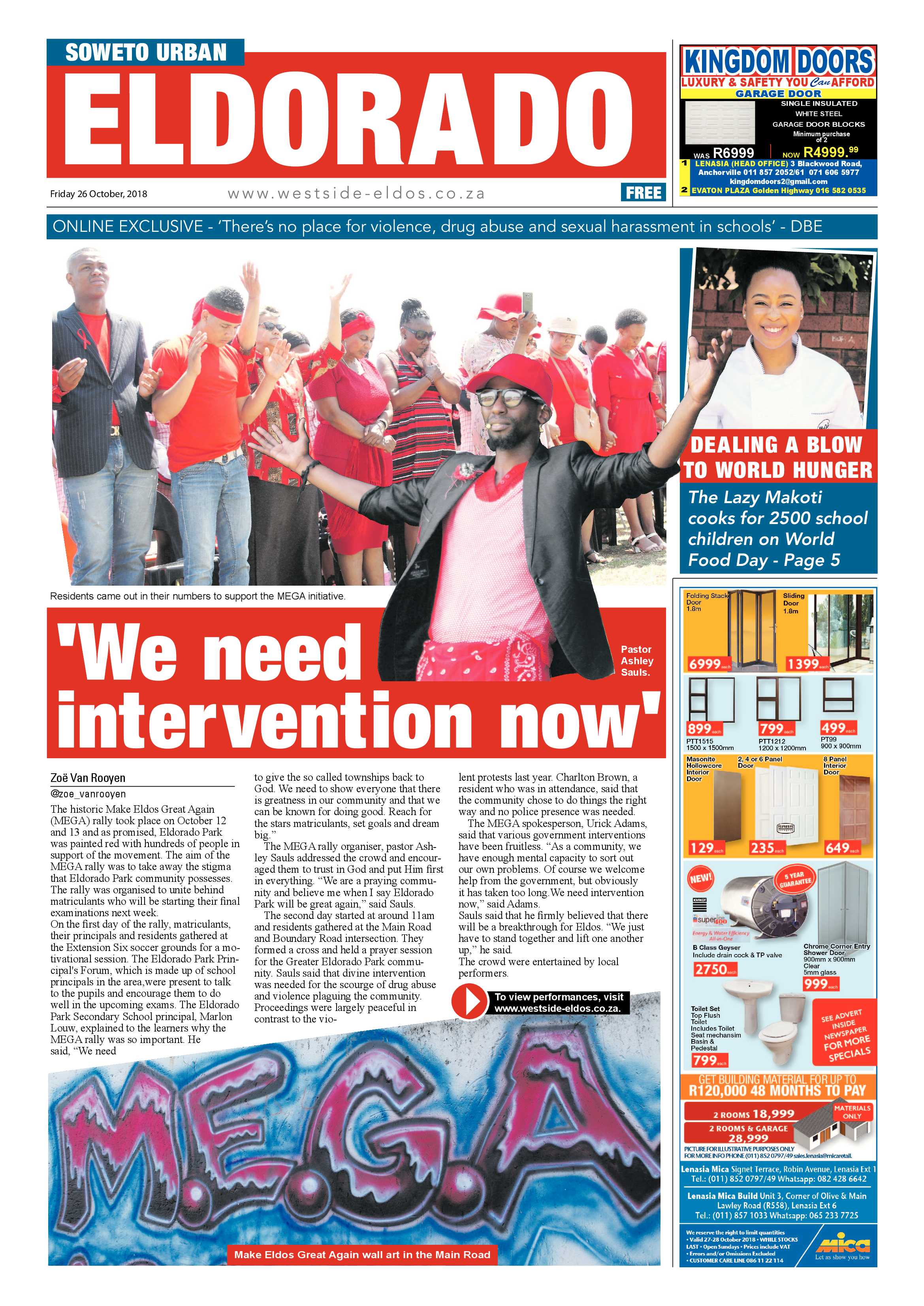 Eldorado Park – October 26, 2018 issue page 1