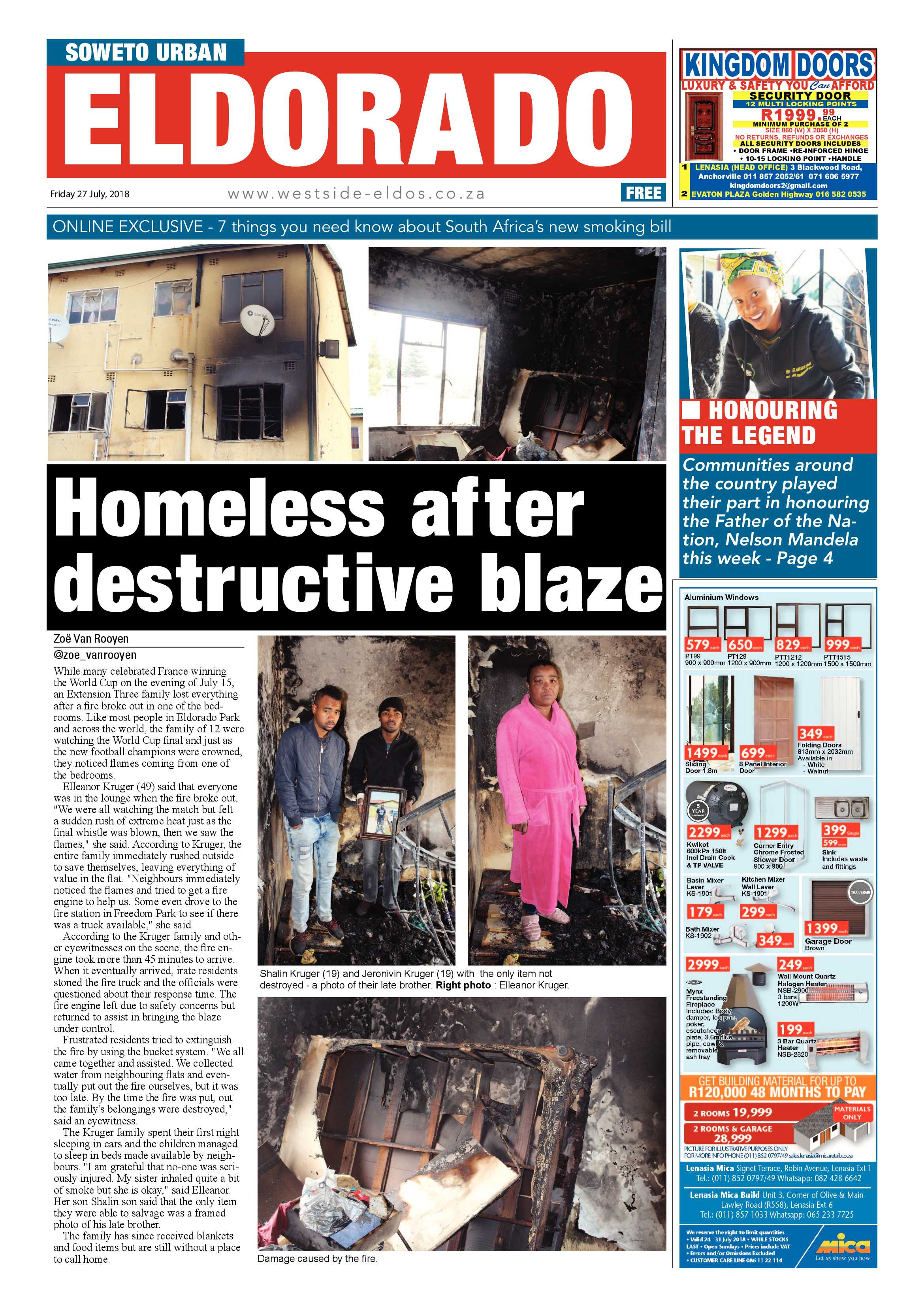 Eldorado Park – July 27, 2018 issue page 1