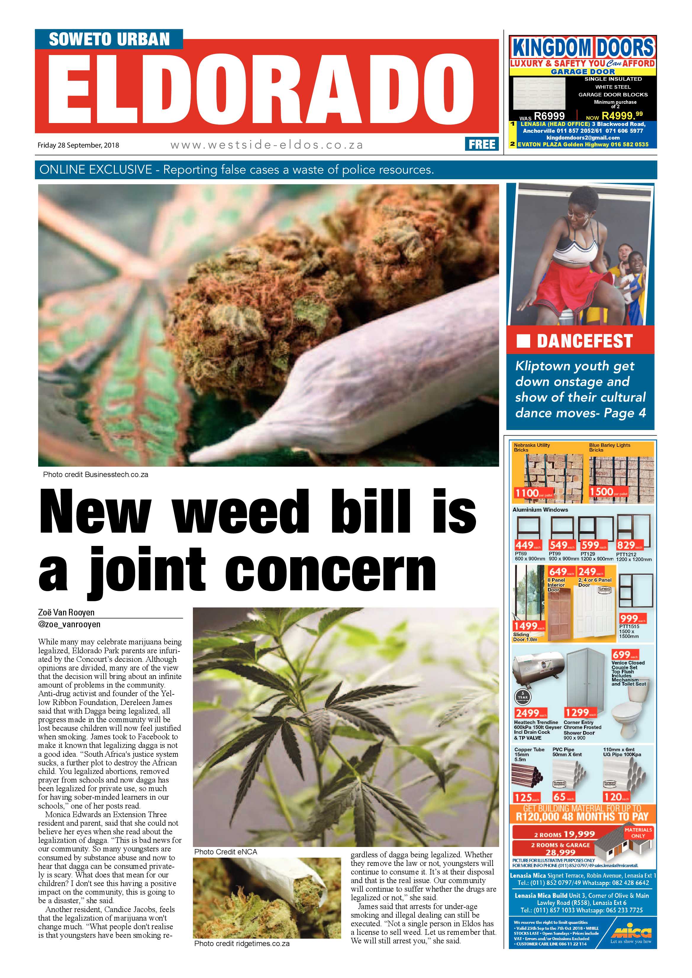 Eldorado – September 28, 2018 issue page 1