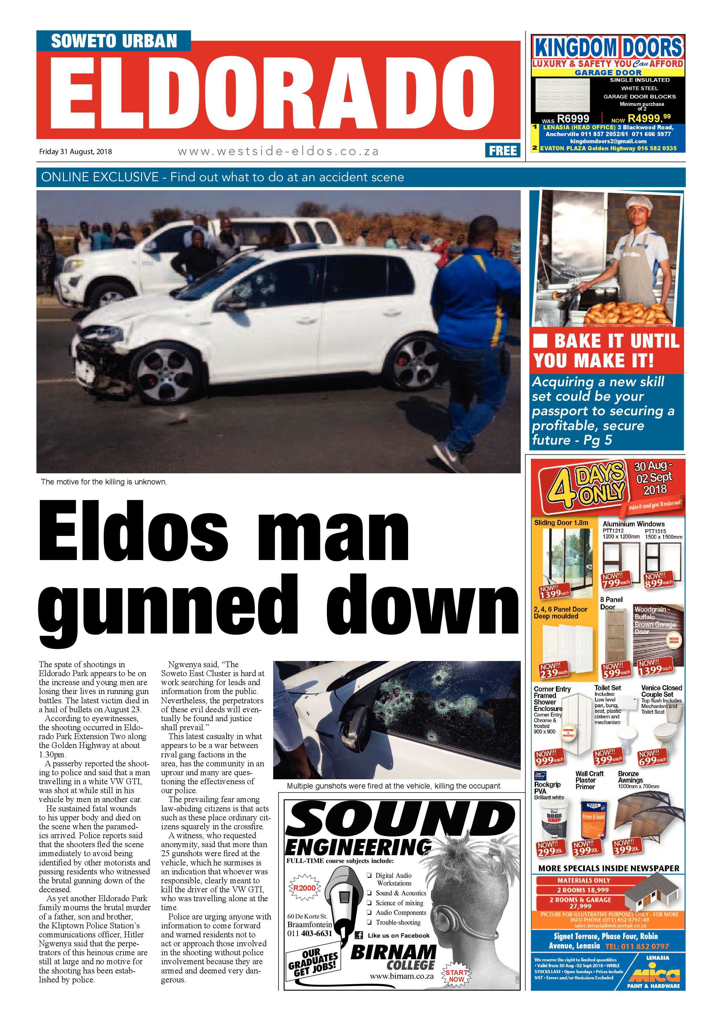 Eldorado Park – August 31, 2018 issue page 1