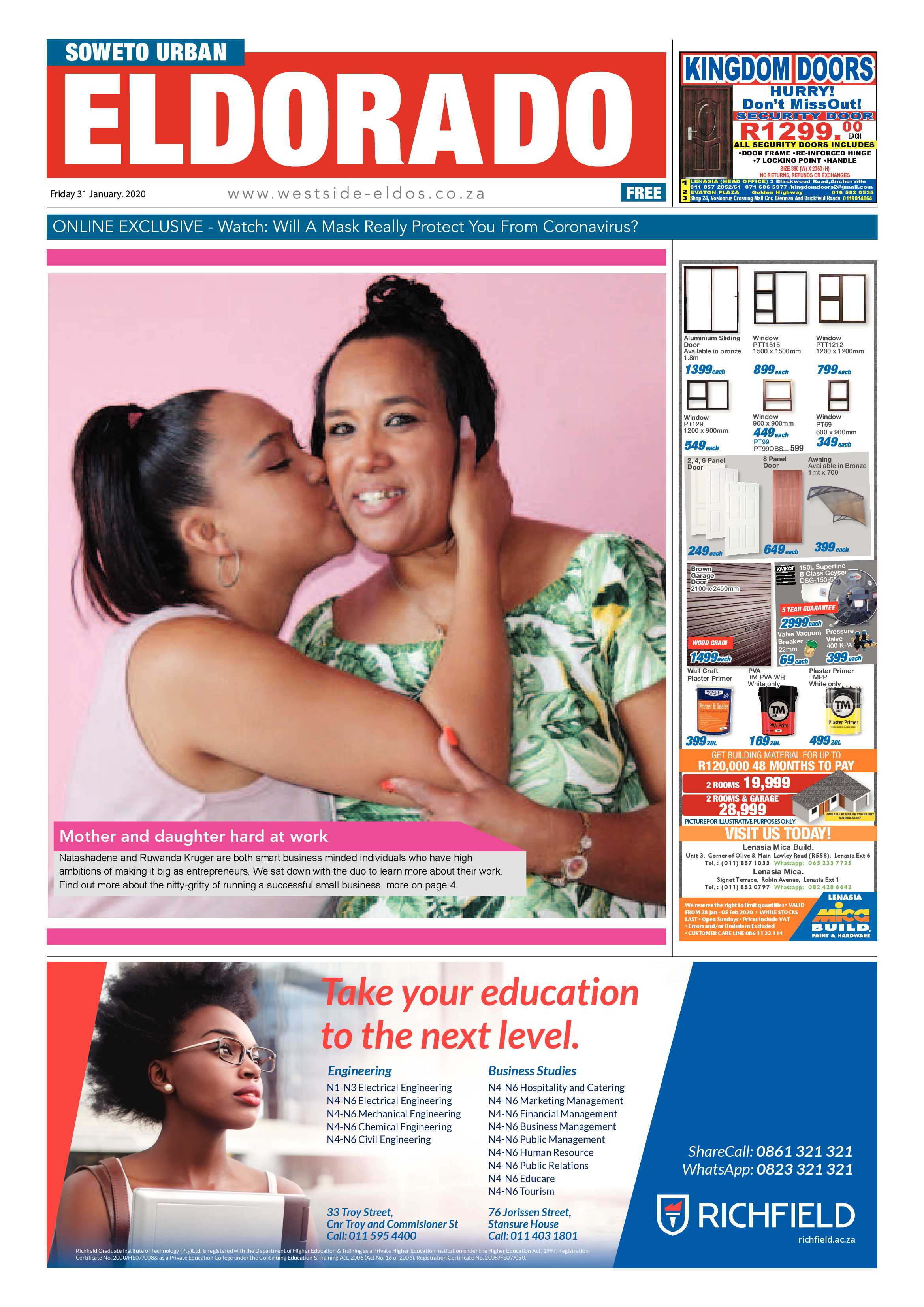 Eldos News – January 31, 2020 page 1