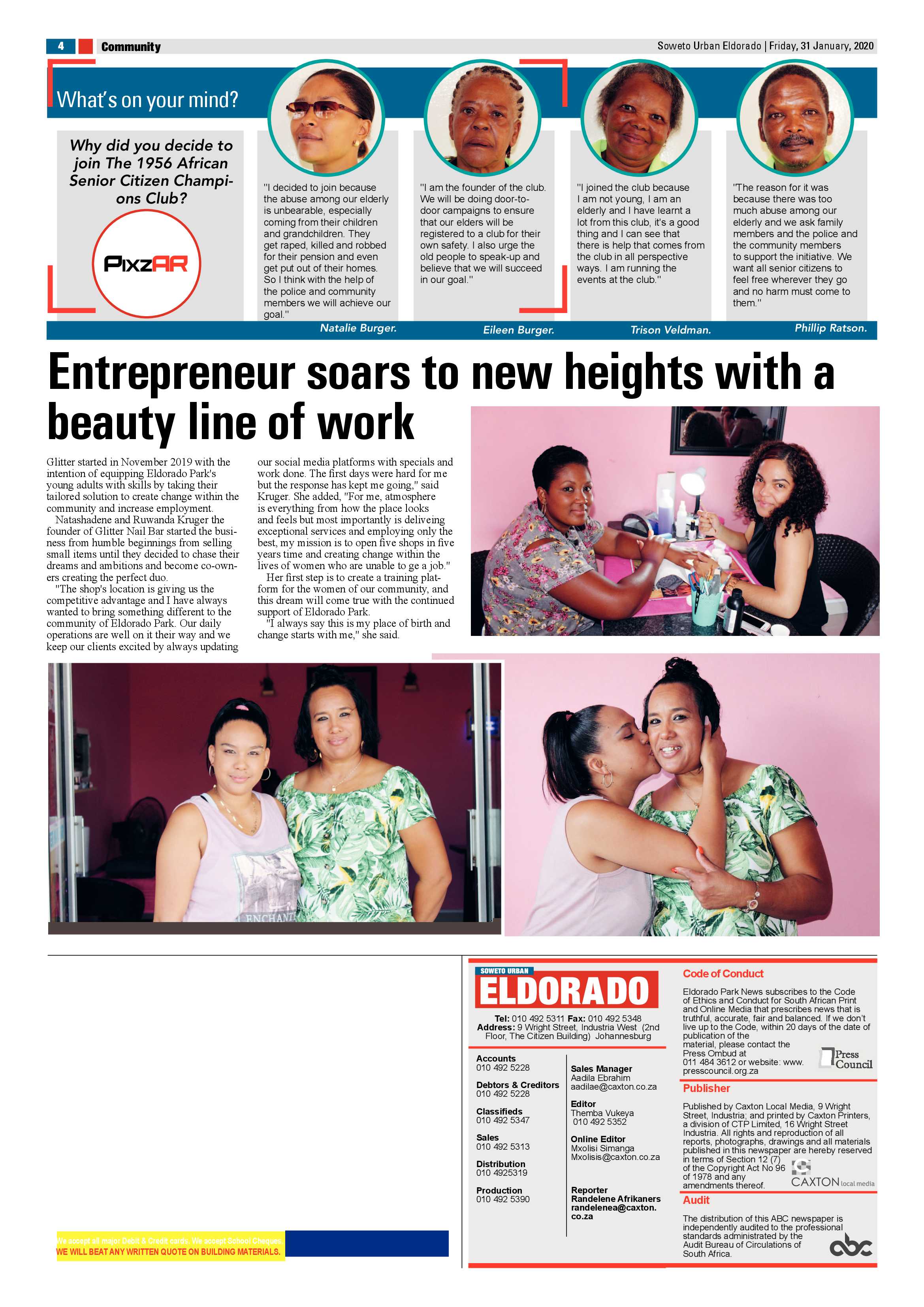 Eldos News – January 31, 2020 page 20