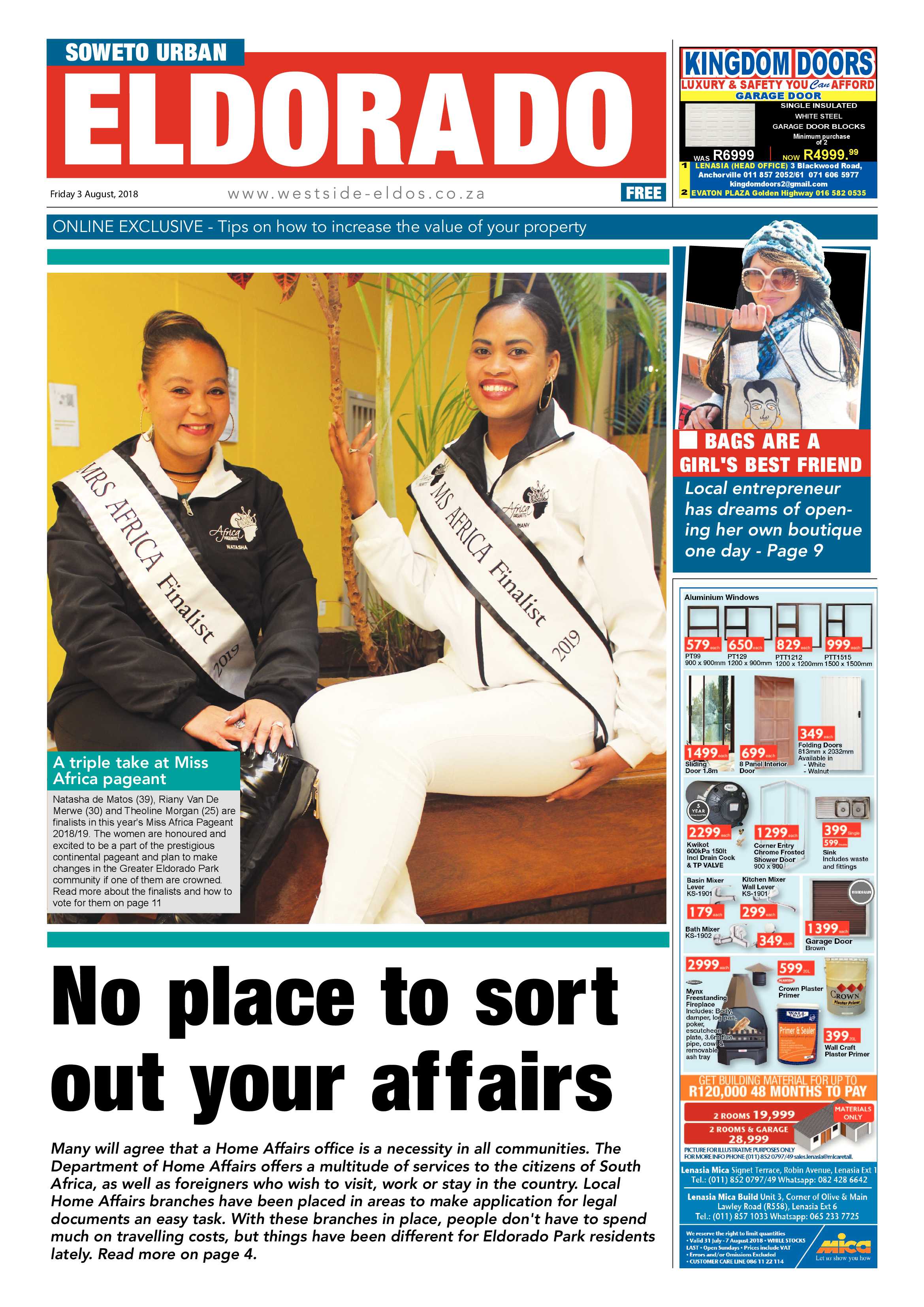 Eldorado Park – August 03, 2018 issue page 1