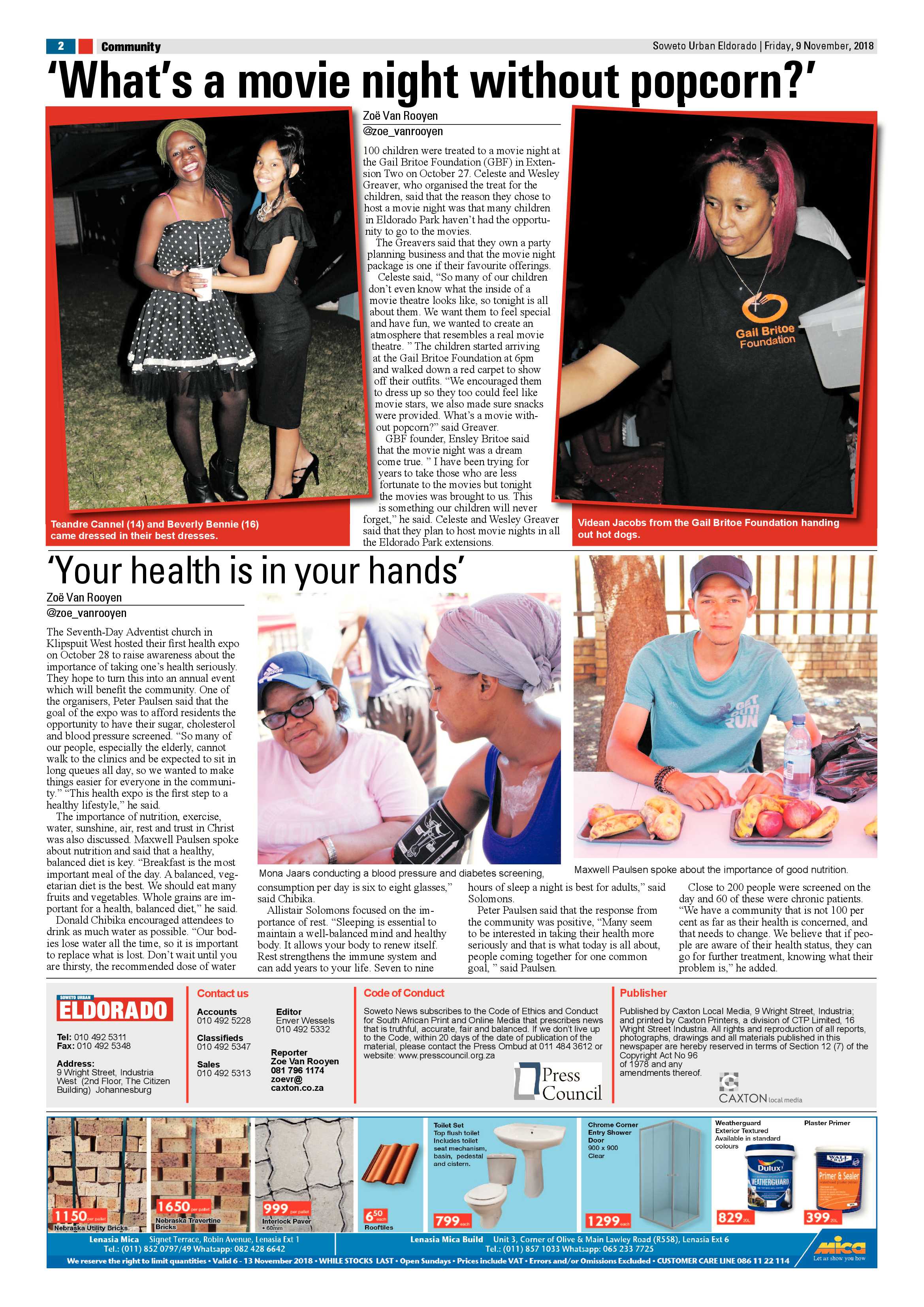 Eldorado Park – November 9, 2018 issue page 2