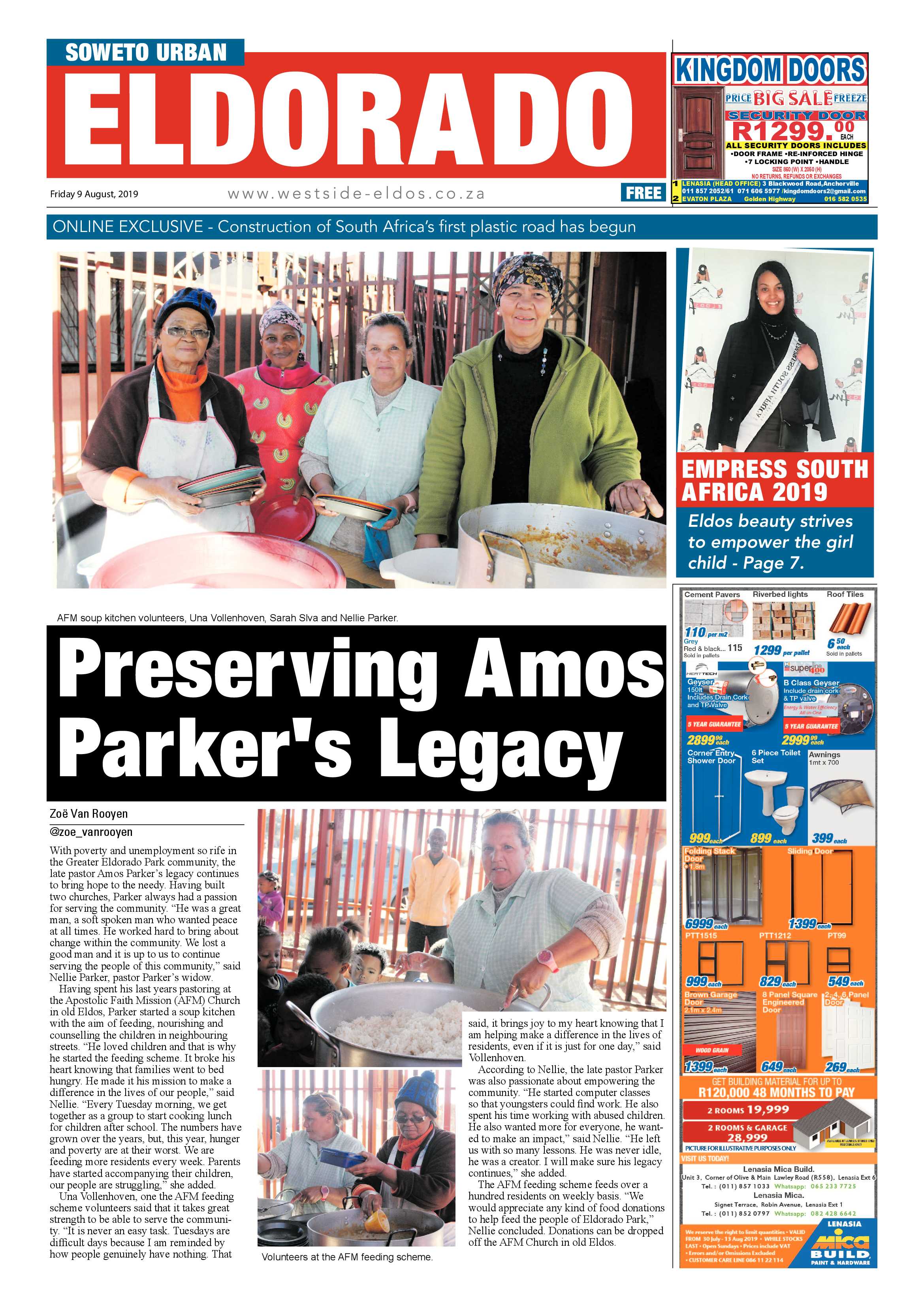 Eldorado News – August 9, 2019 page 1