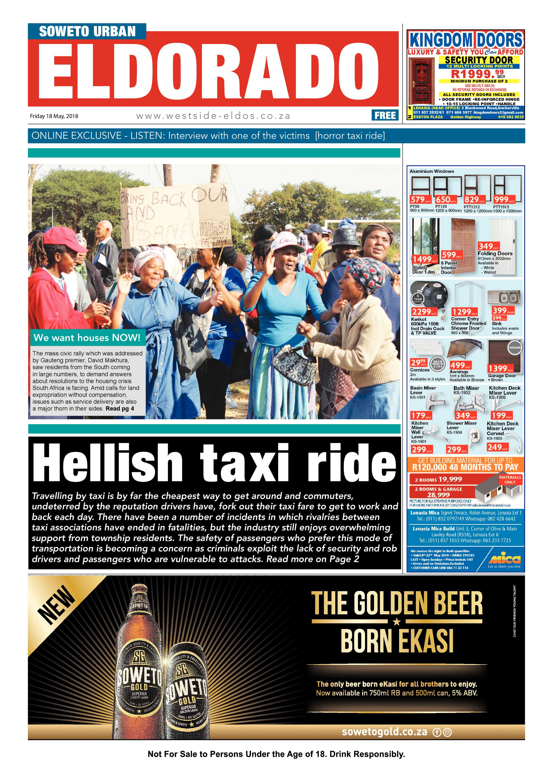Eldorado Park – May 18, 2018 issue page 1