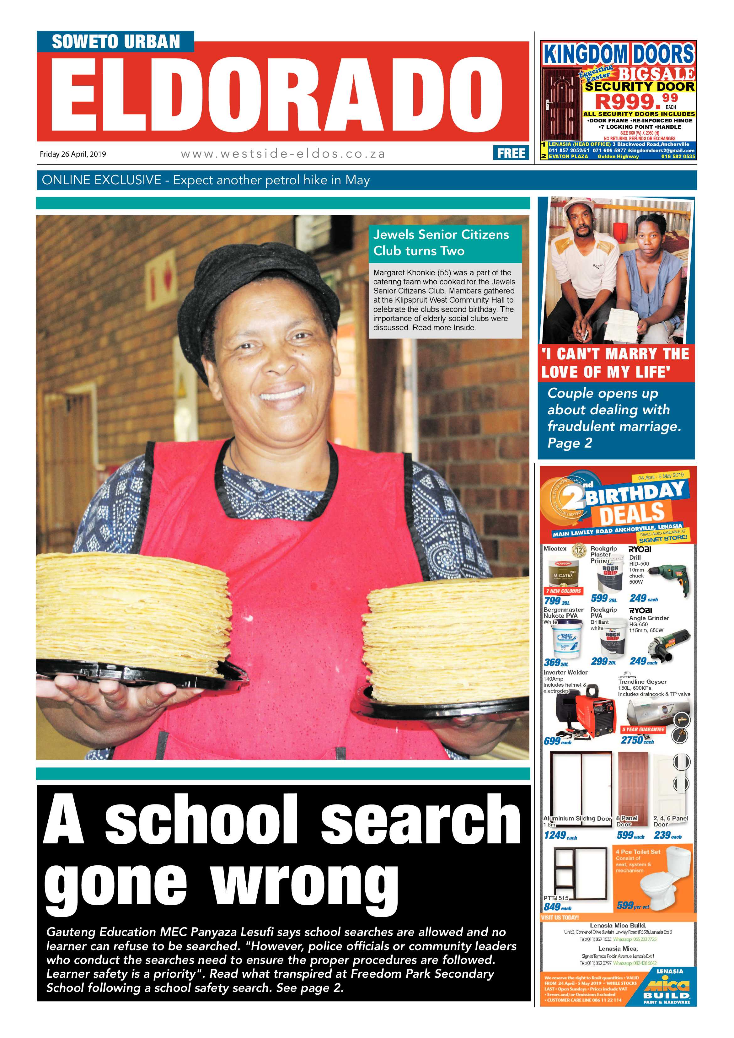 Eldorado Park News – April 26, 2019 page 1