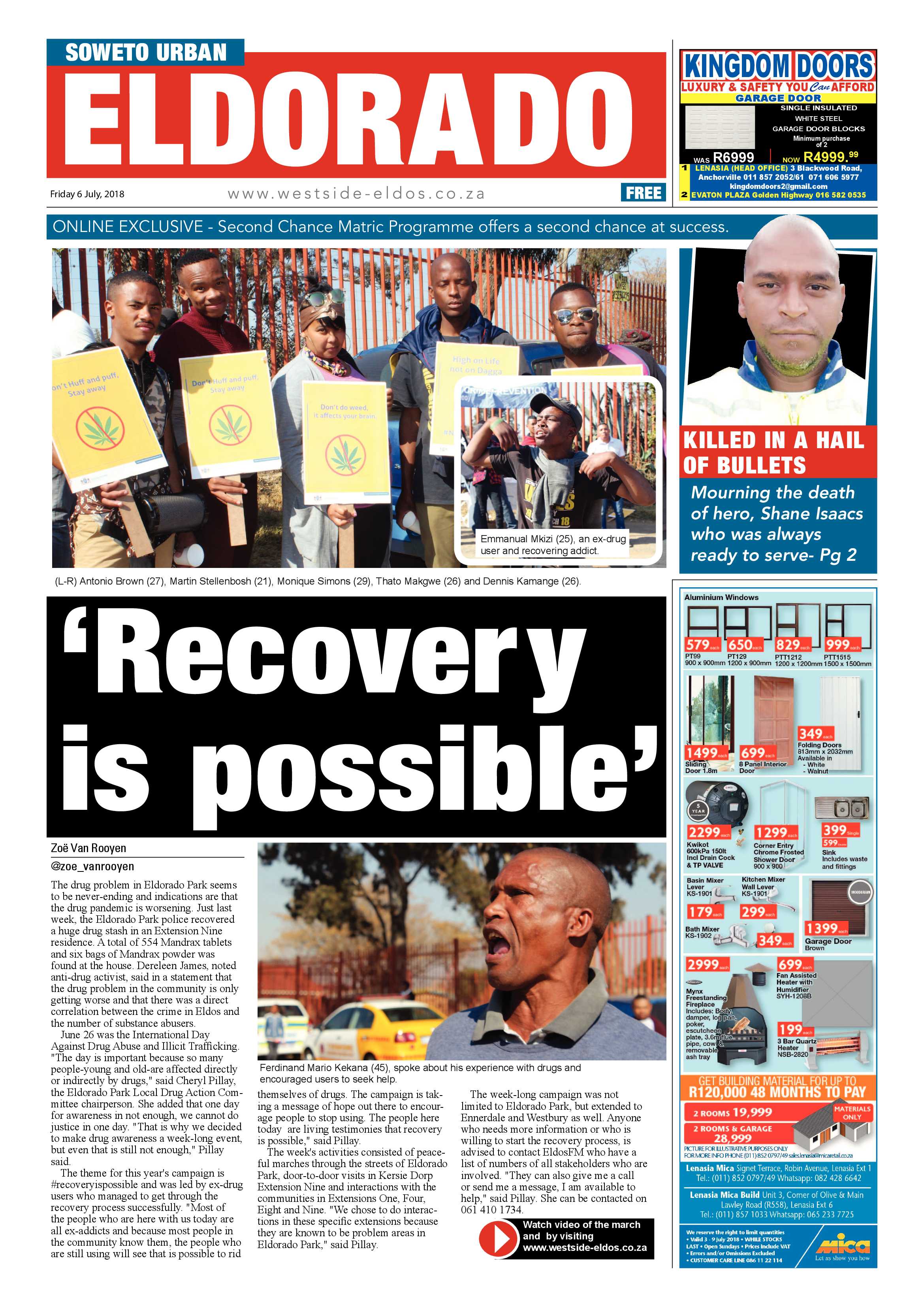 Eldorado Park – July 6, 2018 issue page 1