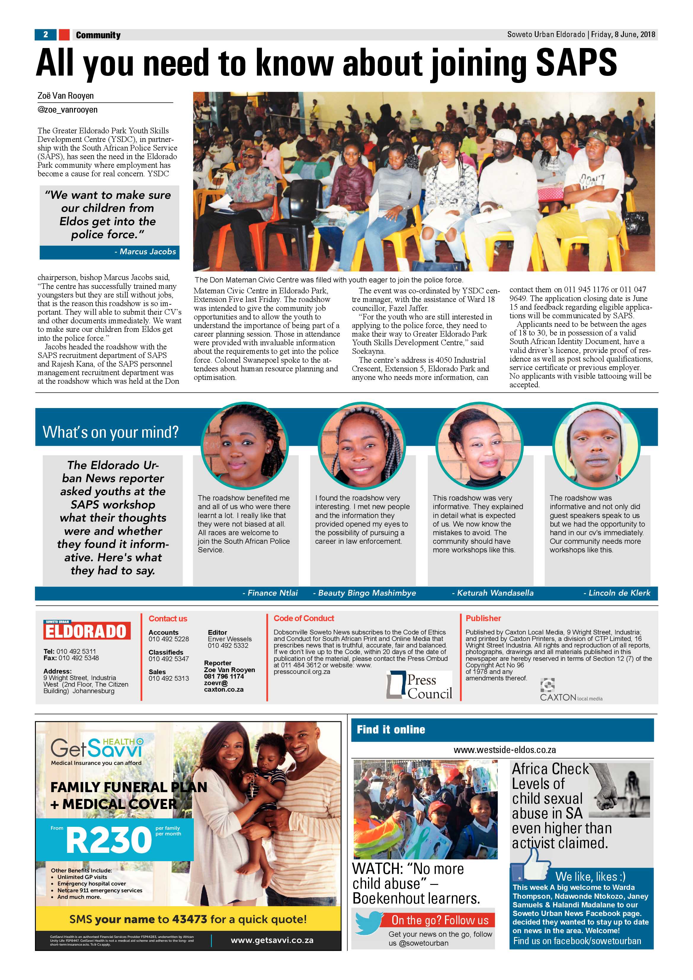 Eldorado Park – June 8, 2018 issue page 2