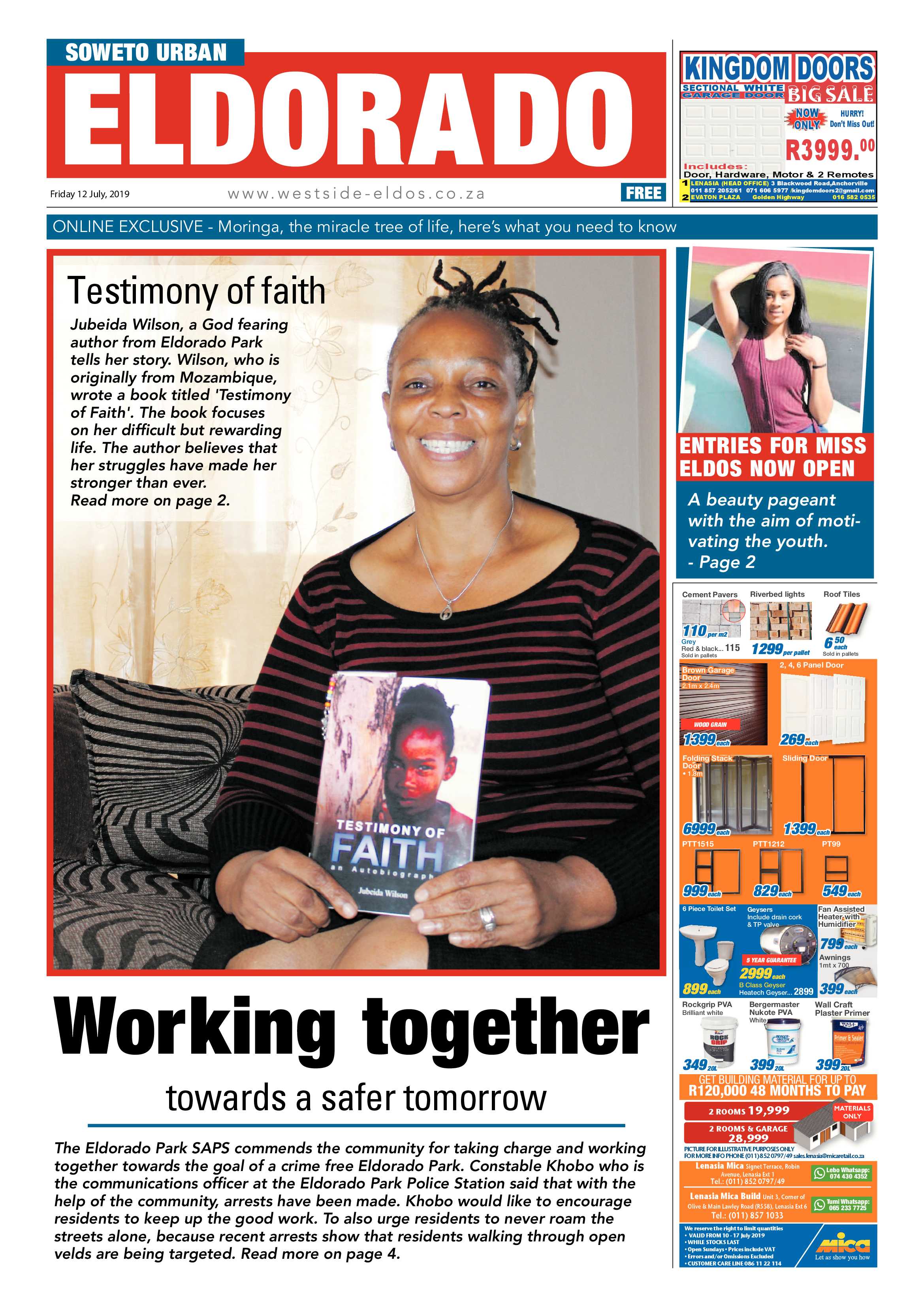 Eldorado News – July 12, 2019 page 1