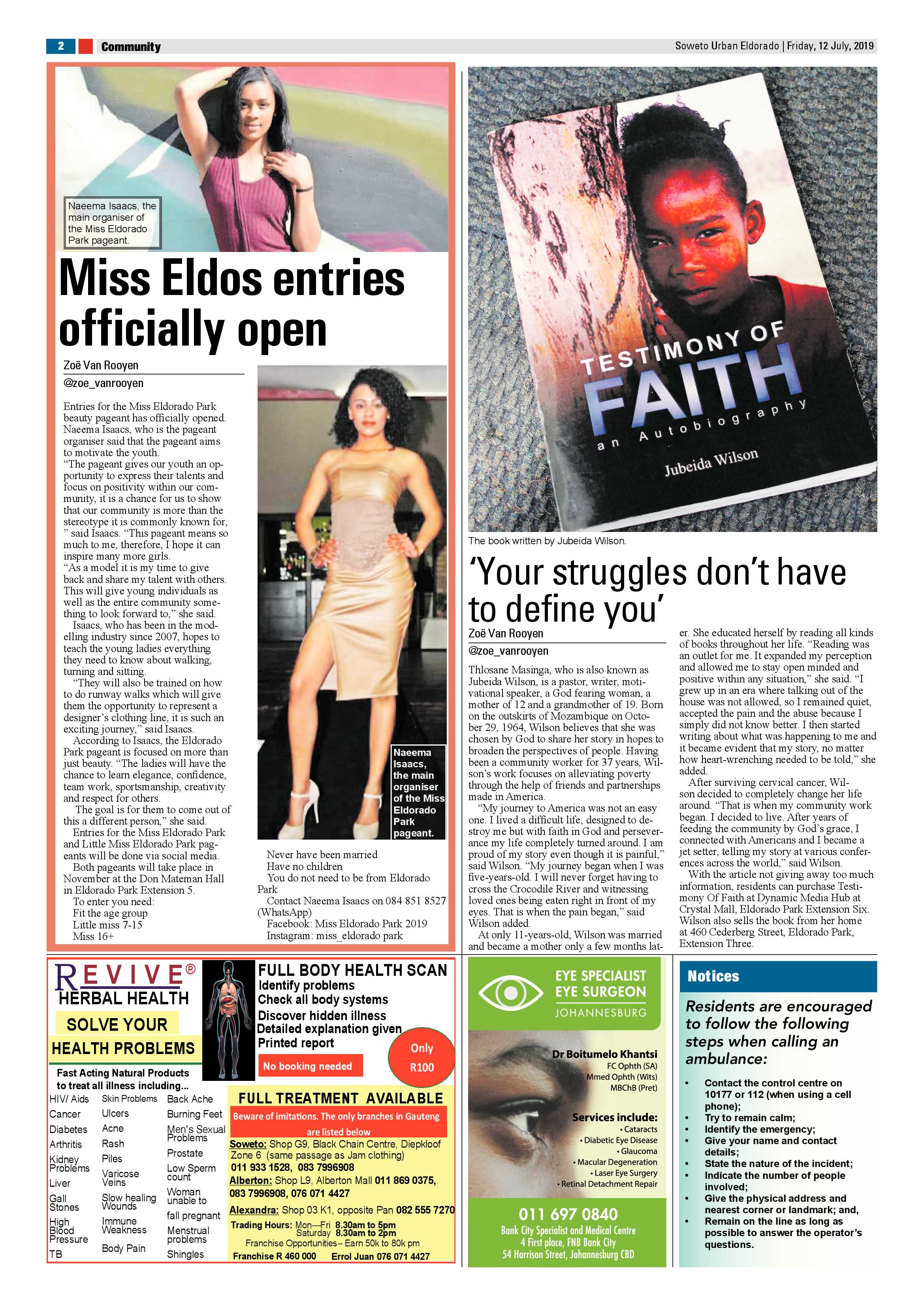 Eldorado News – July 12, 2019 page 2