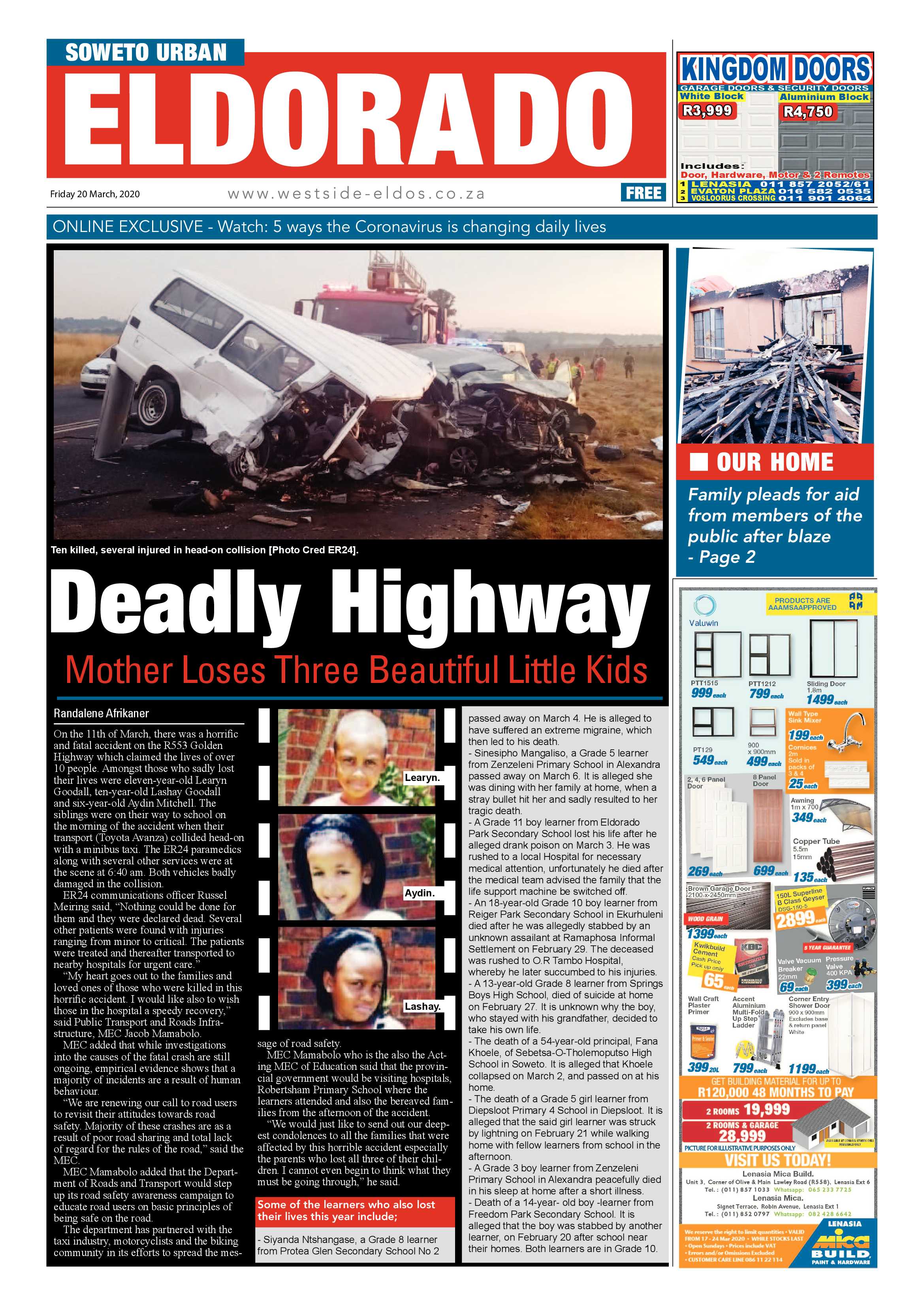 Eldos March 20, 2020 page 1