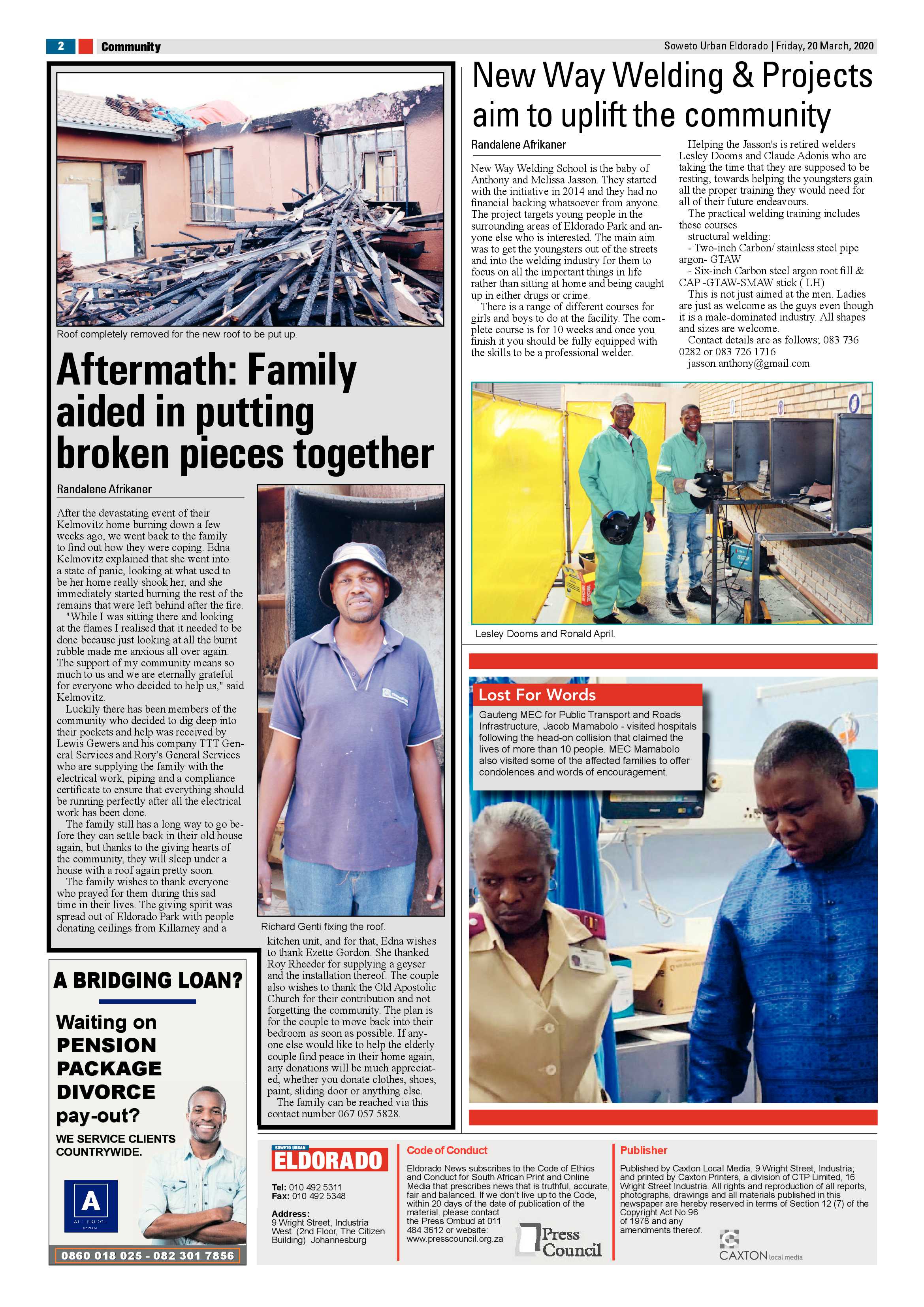 Eldos March 20, 2020 page 2