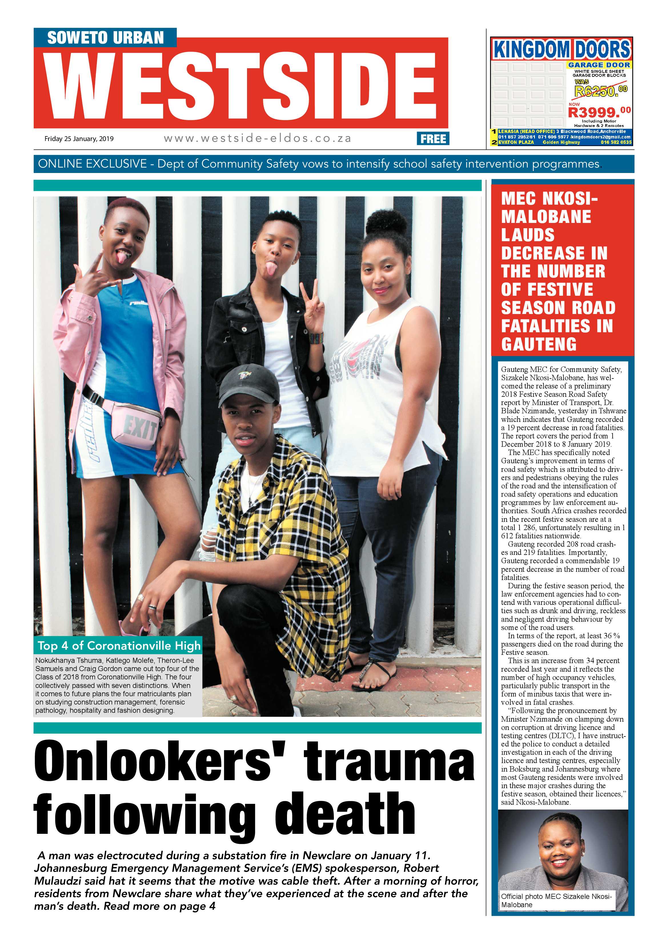 Jan 25 – Westside News page 1