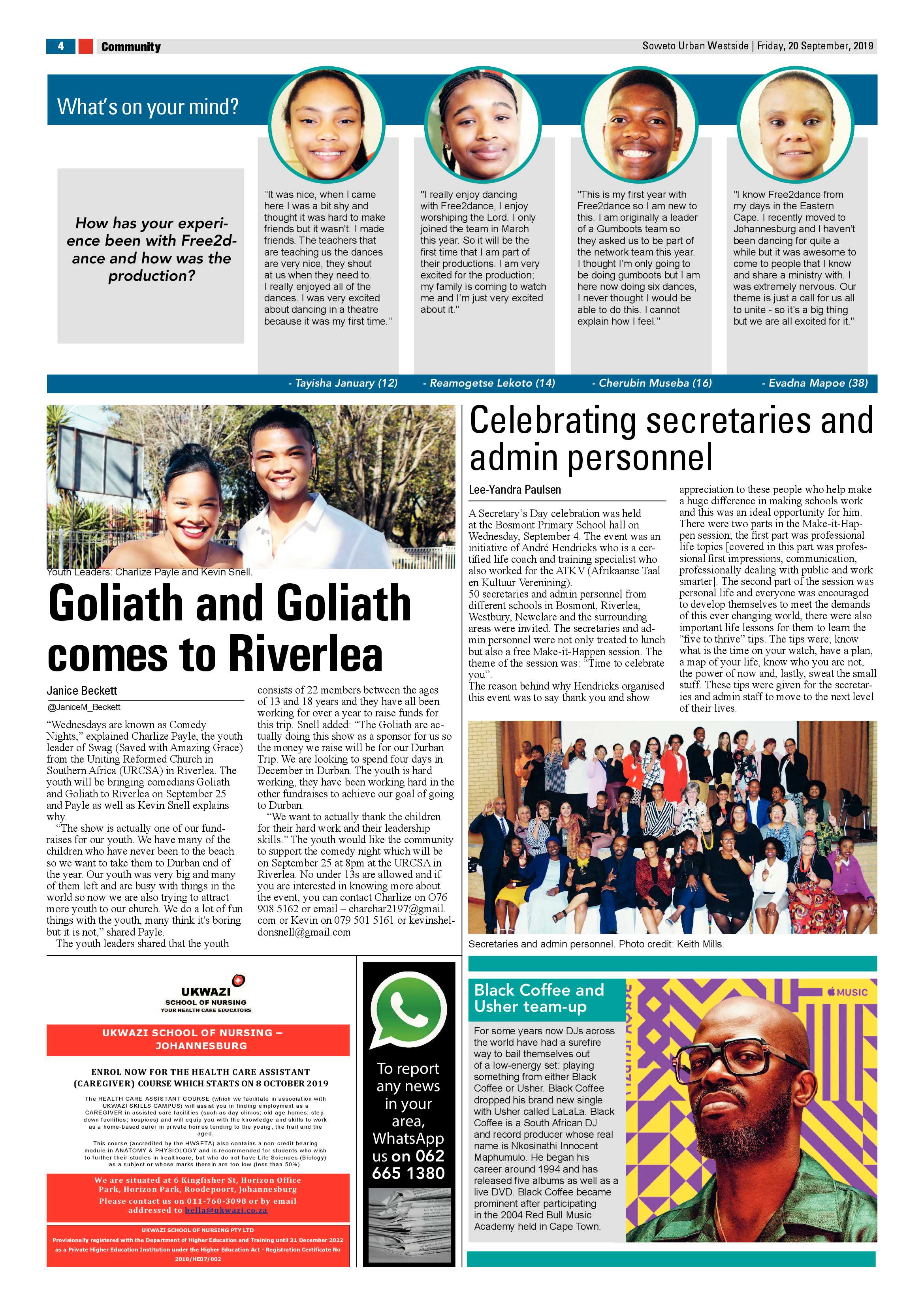 Westside News – September 20, 2019 page 4