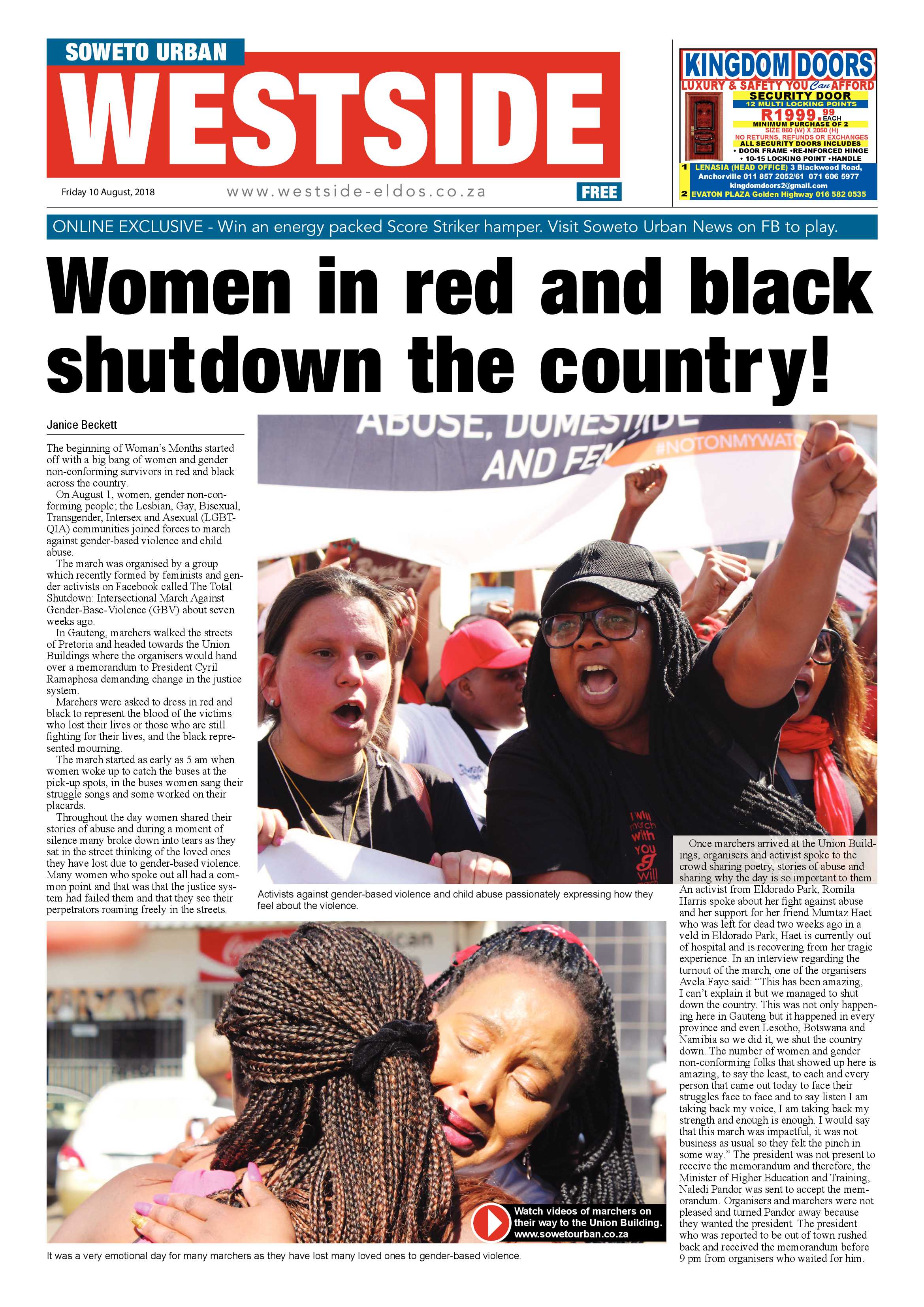 Westside – August 10, 2018 issue page 1
