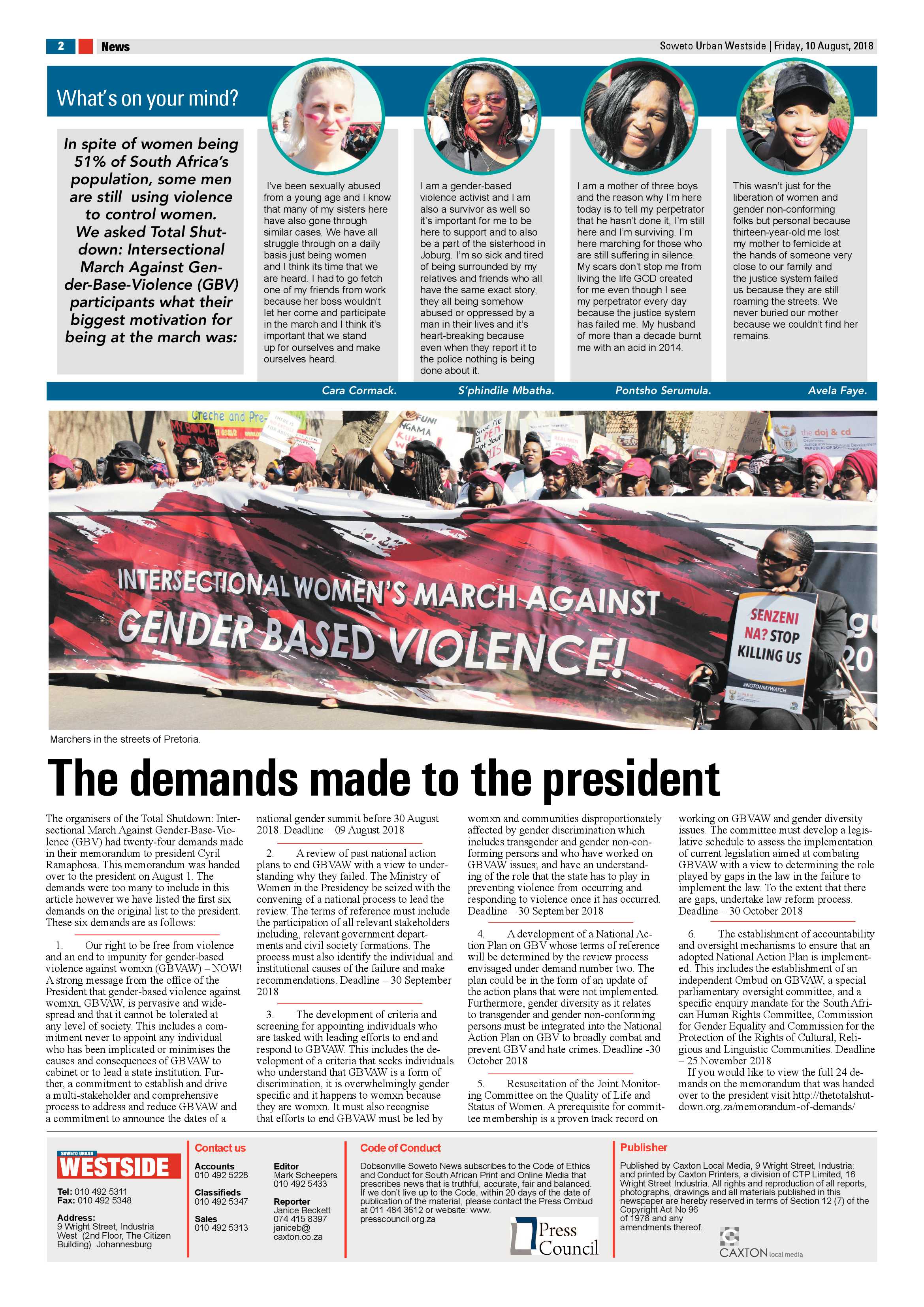 Westside – August 10, 2018 issue page 2