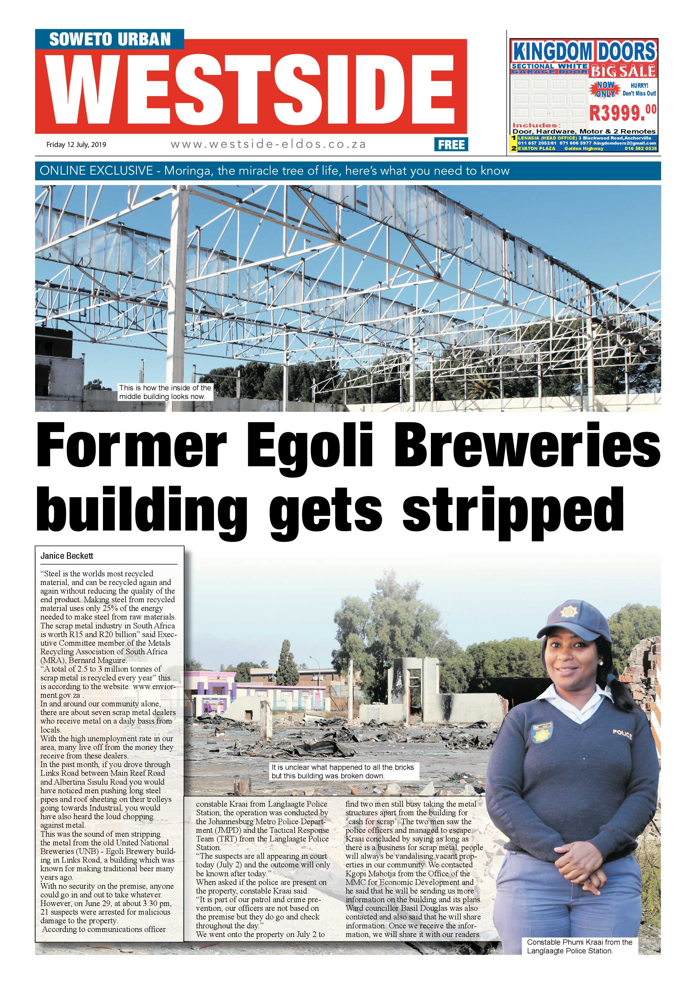 Westside News – July 12, 2019 page 1