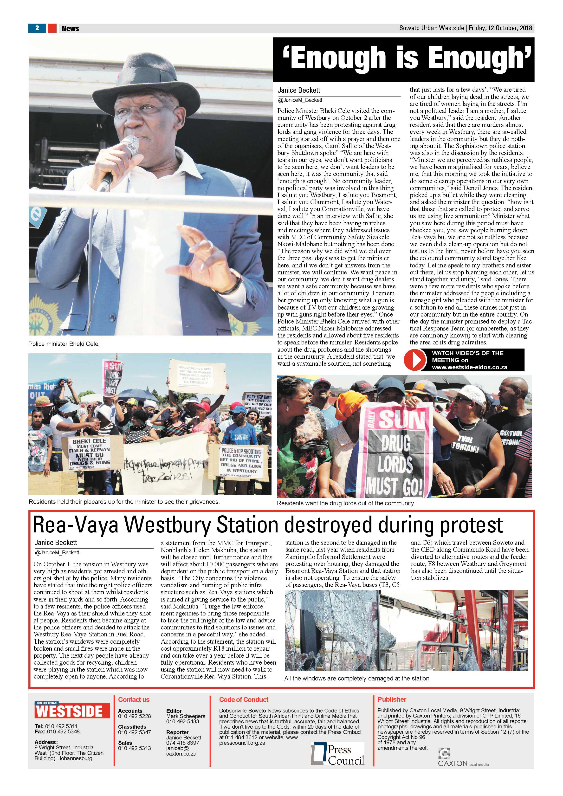 Westside – October 12, 2018 issue page 2