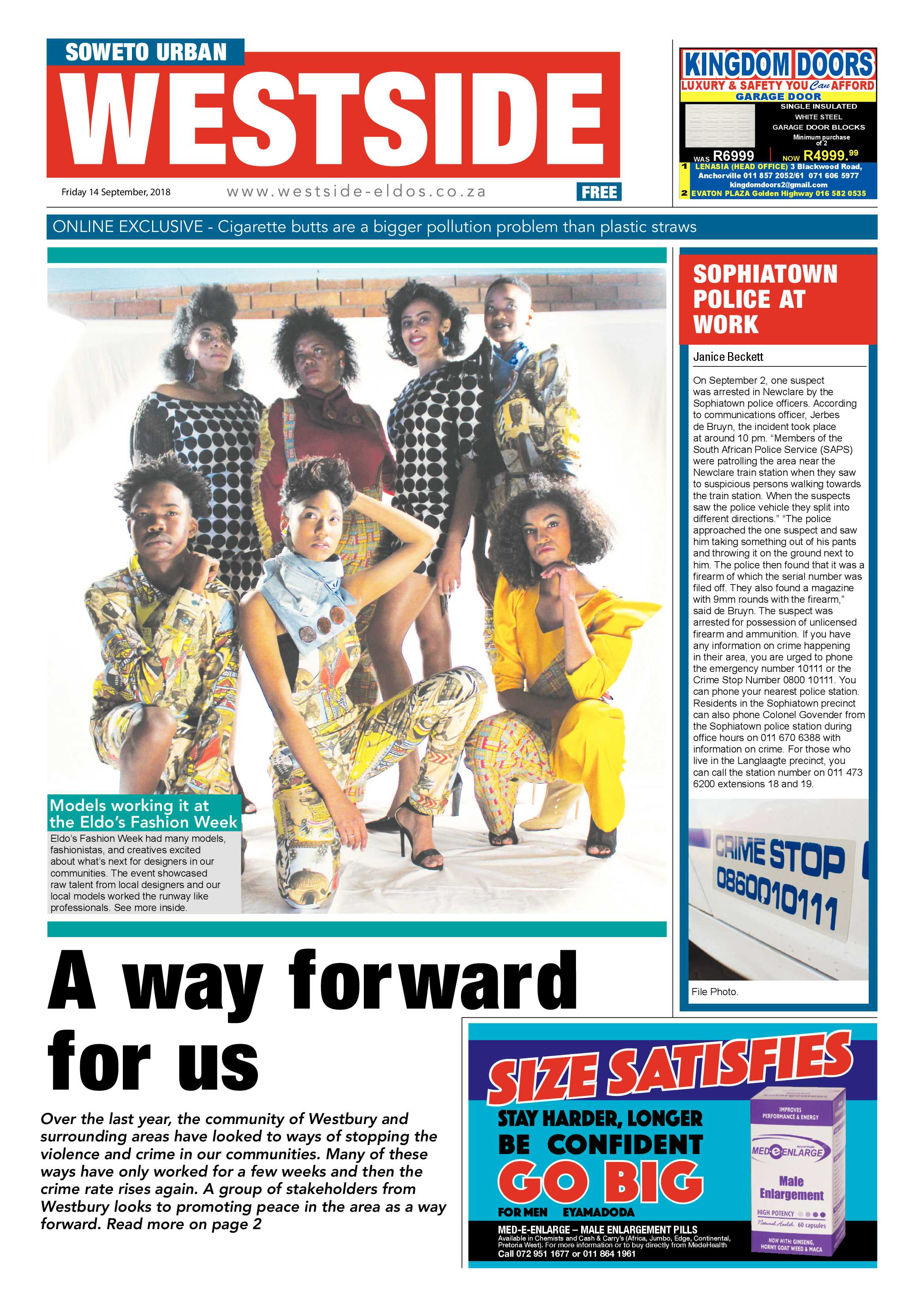 Westside – September 14, 2018 issue page 1