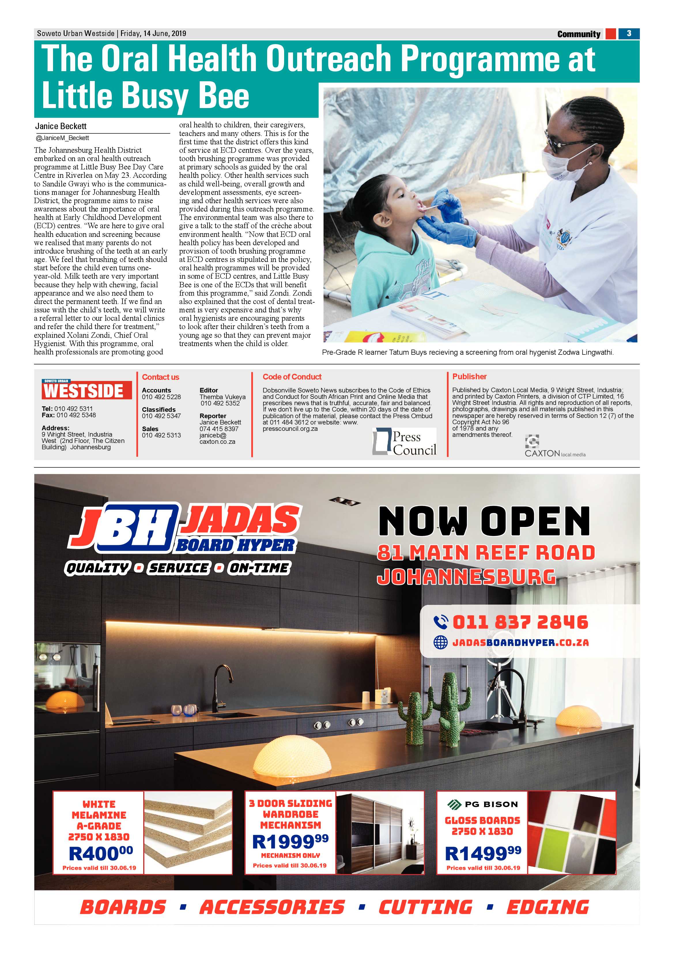 Westside News – June 14, 2019 page 3