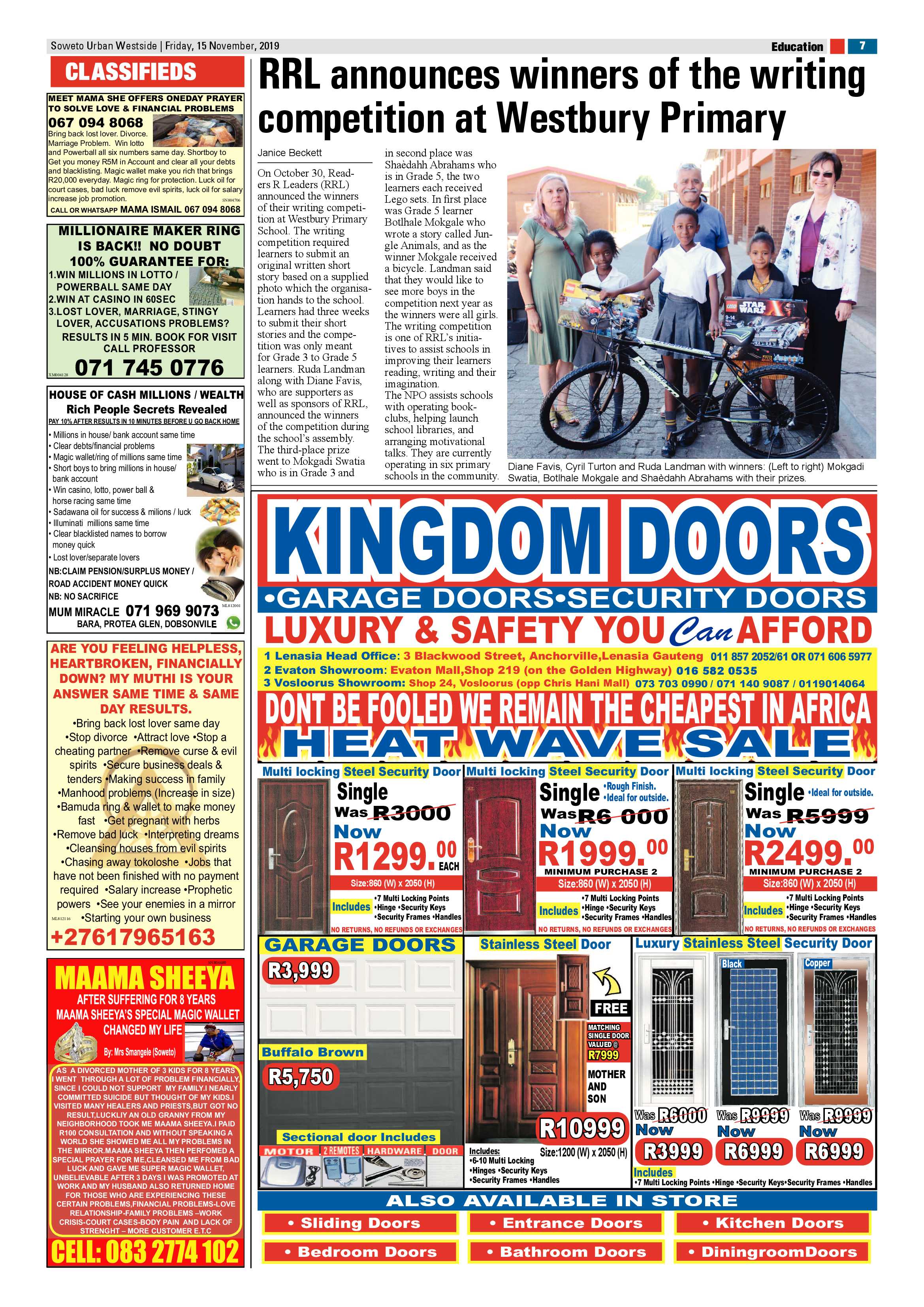 Westside News – November 15, 2019 page 7