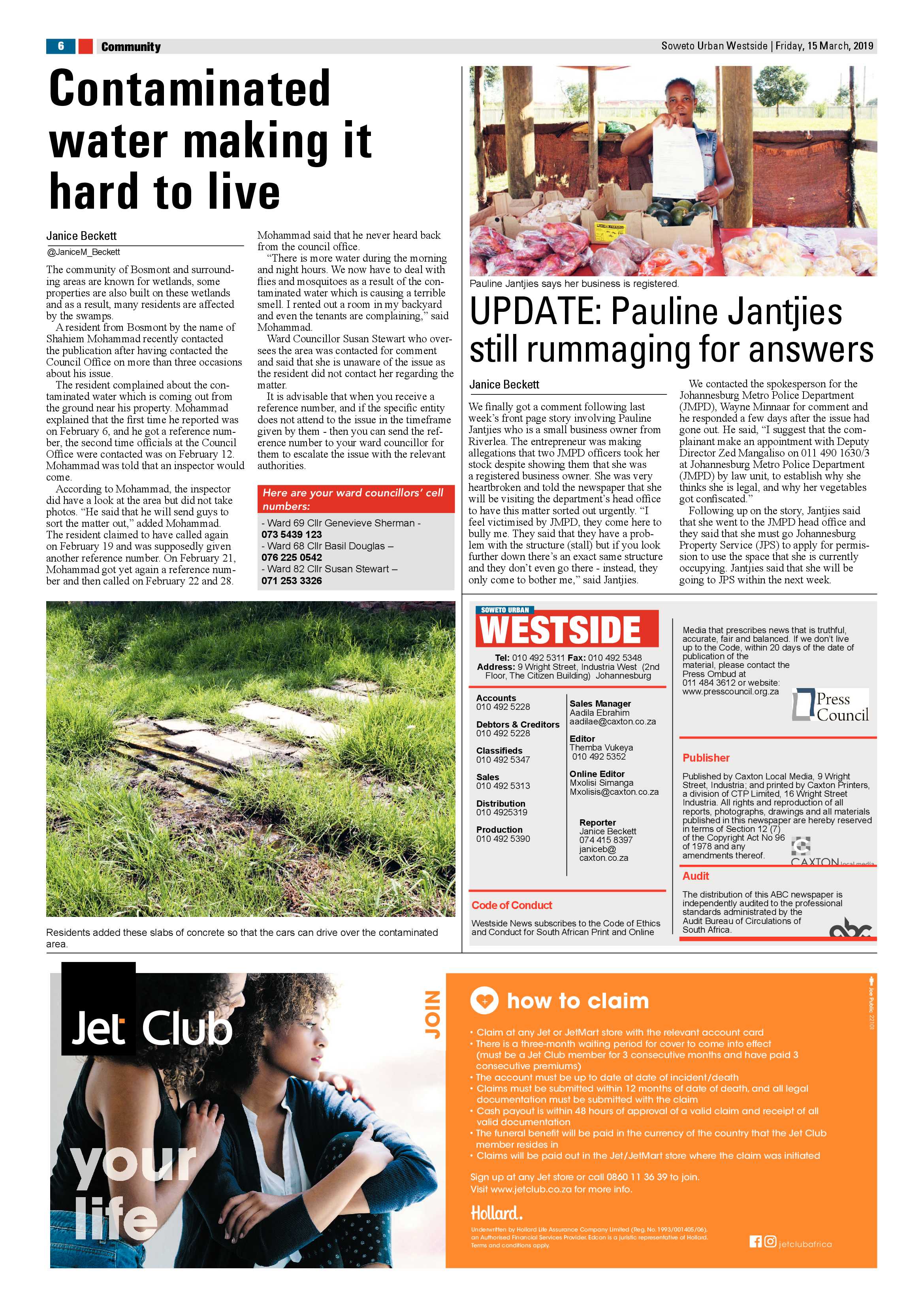 Westside News – March 16 , 2019 page 6