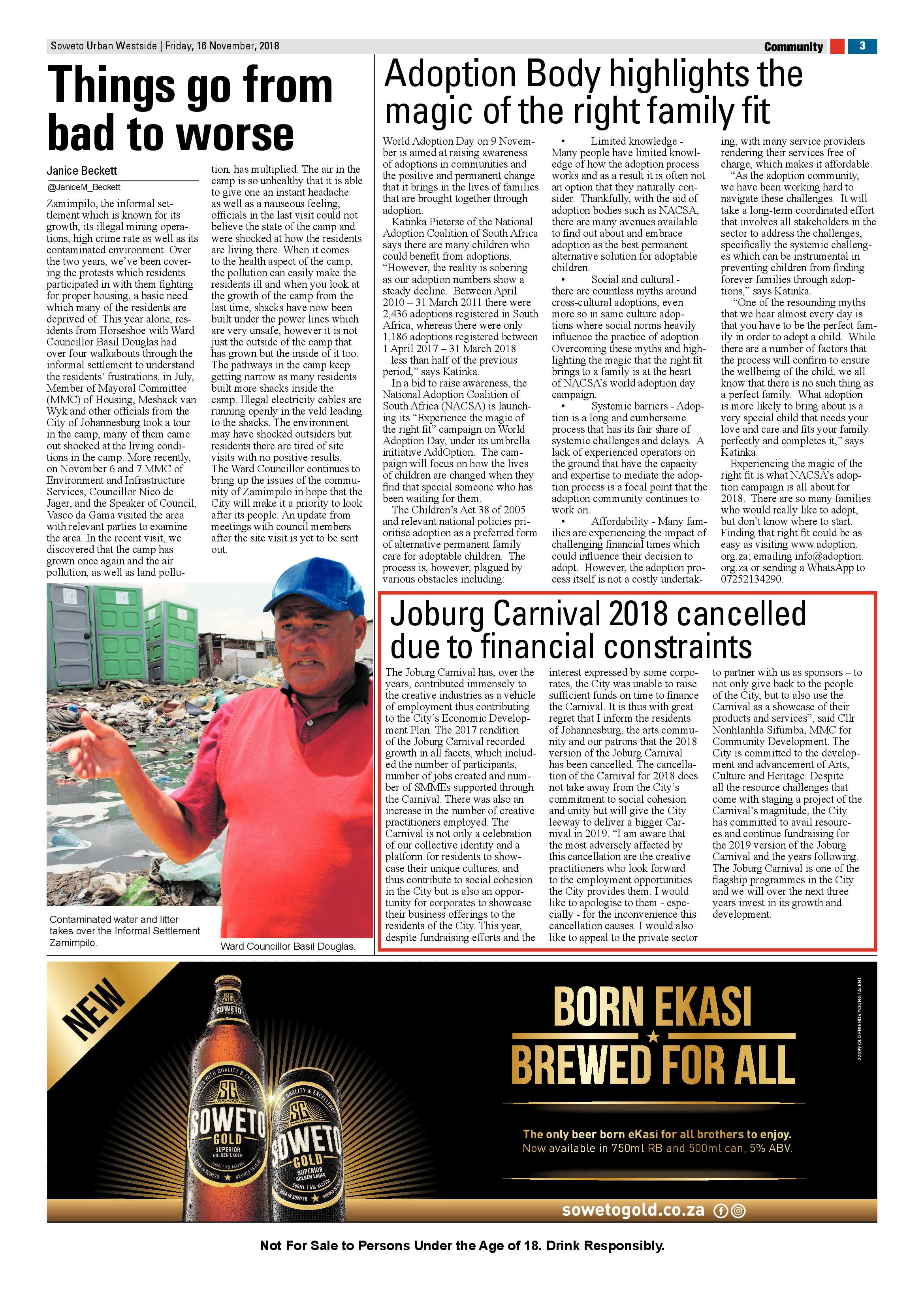 Westside – November 16, 2018 issue page 3
