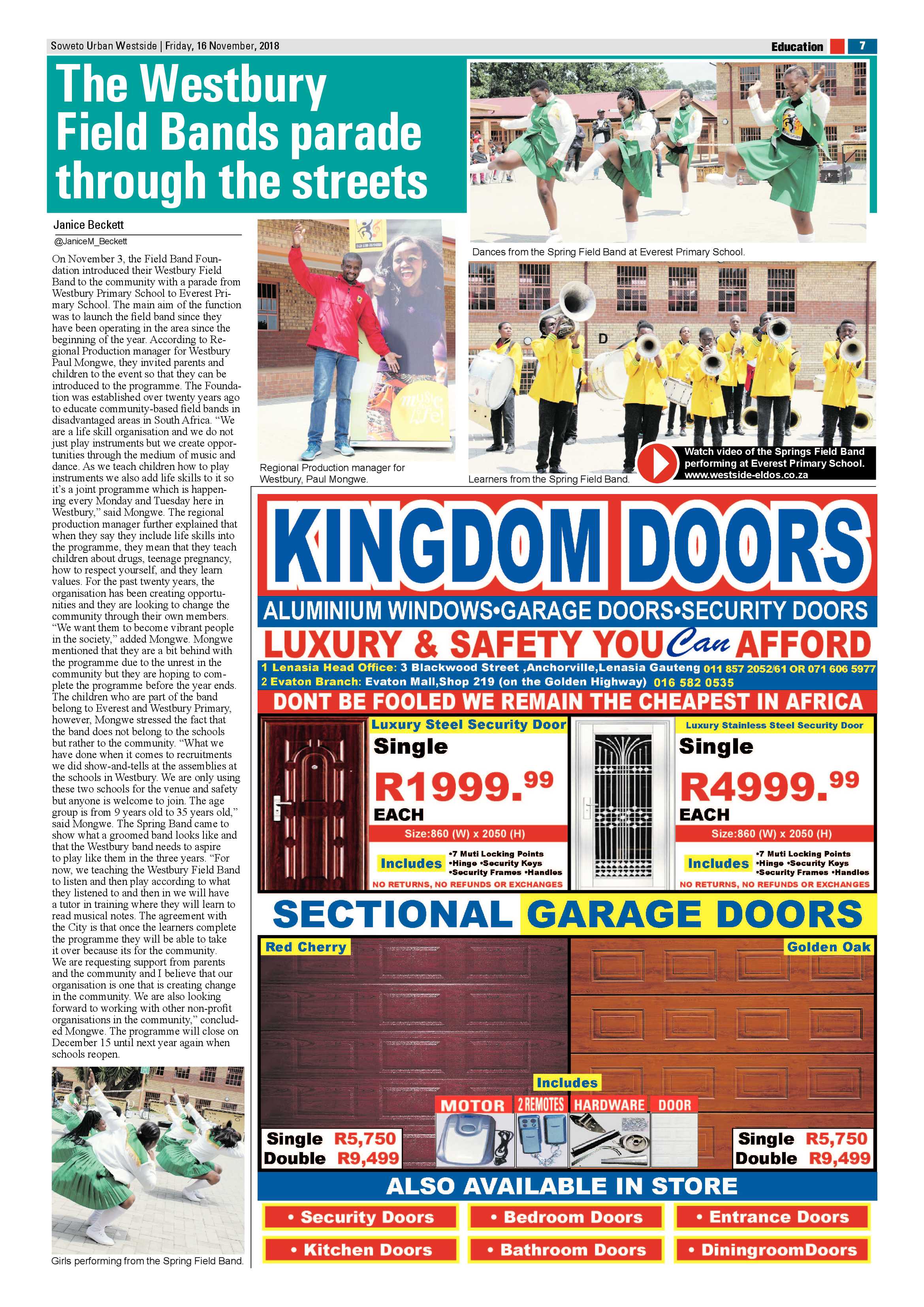 Westside – November 16, 2018 issue page 7