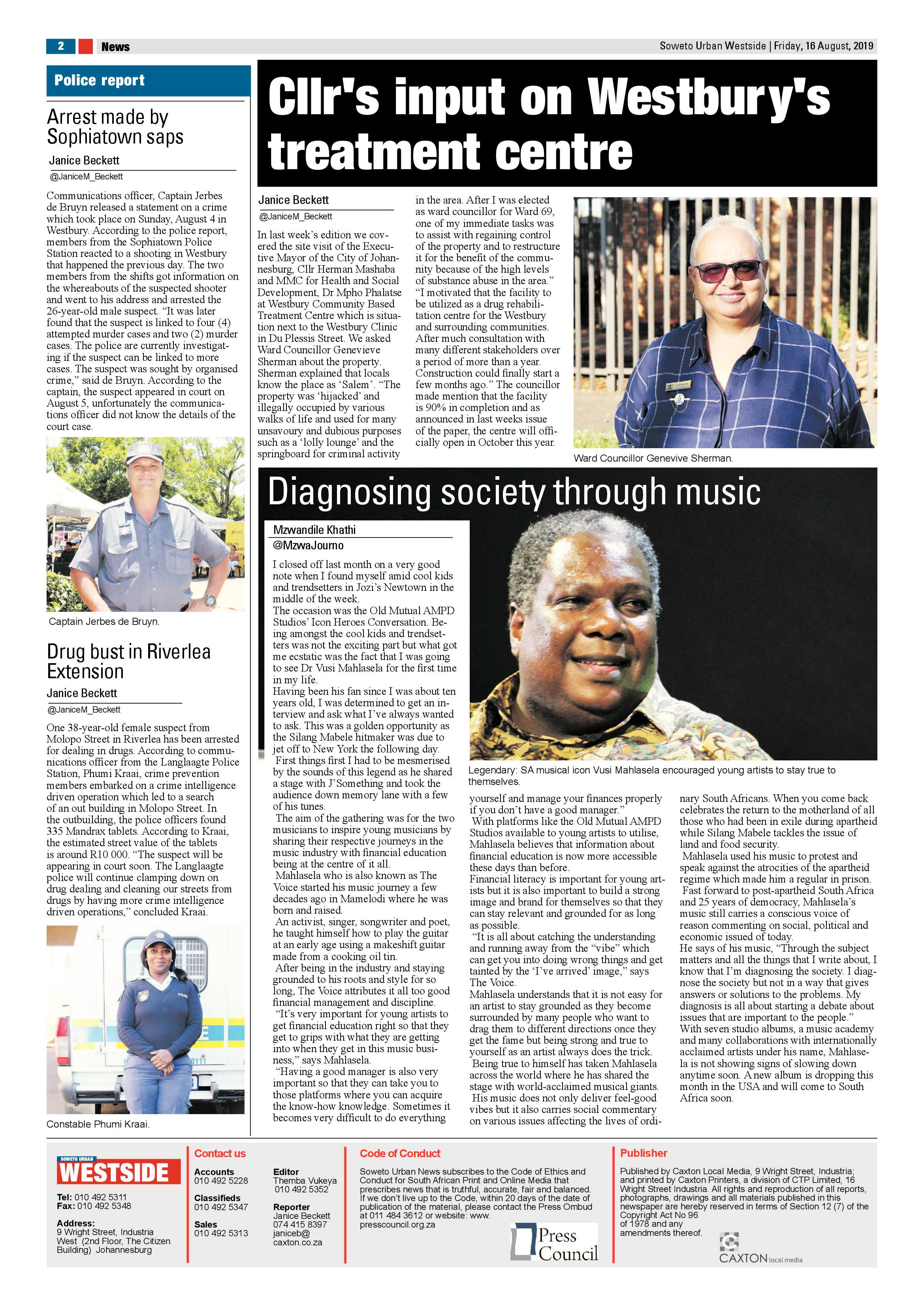Westside News – August 16, 2019 page 2