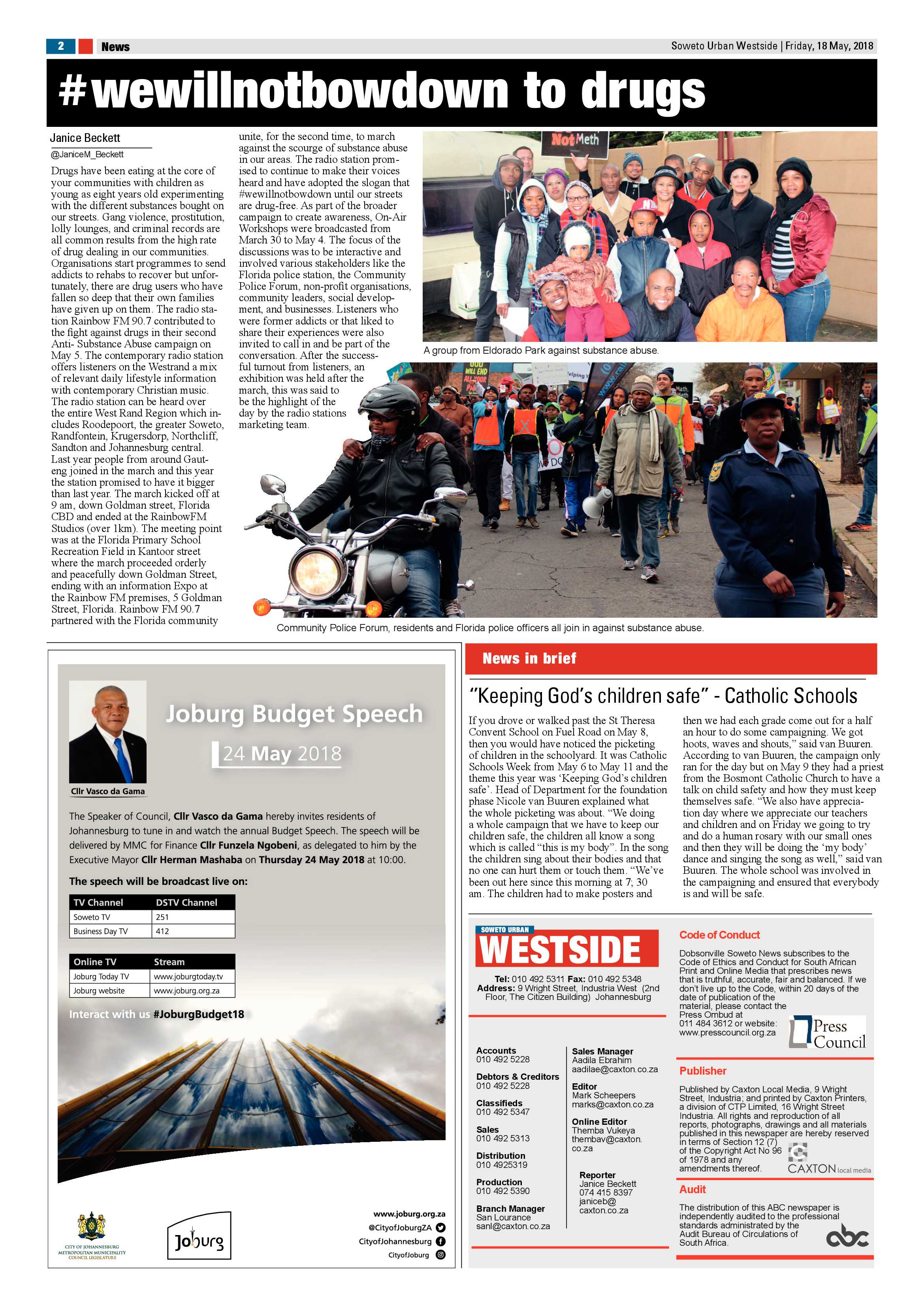 Westside – May 18, 2018 issue page 2