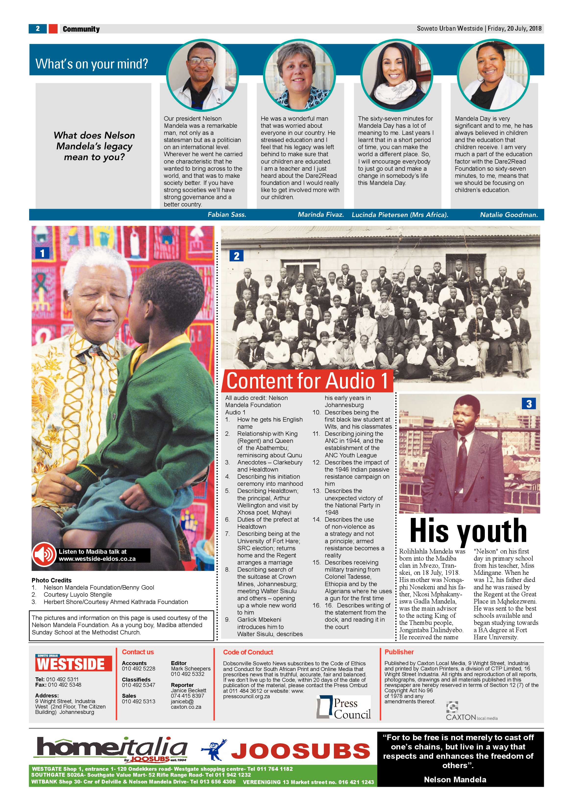 Westside – July 20, 2018 issue page 2