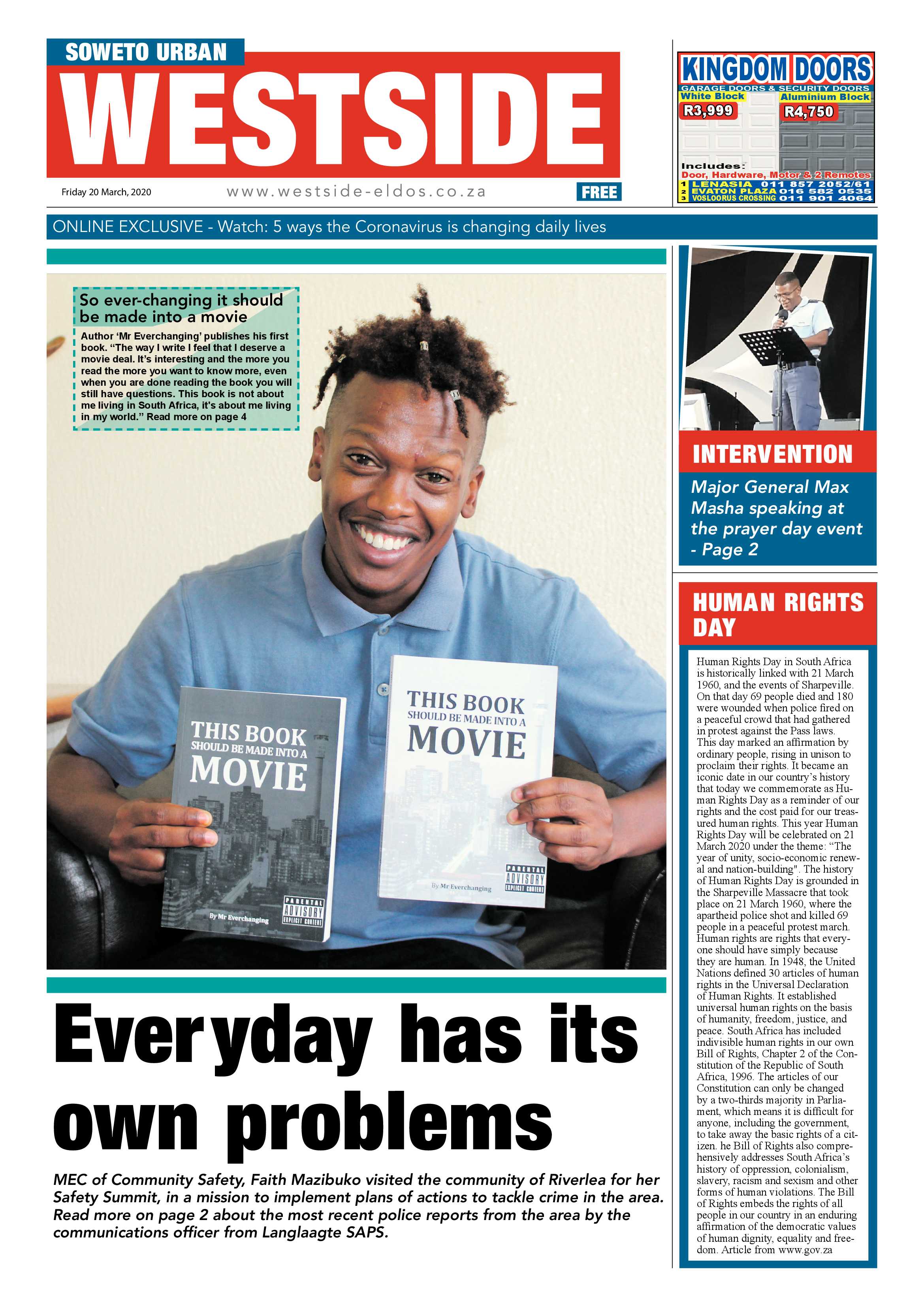 Westside March 20, 2020 page 1