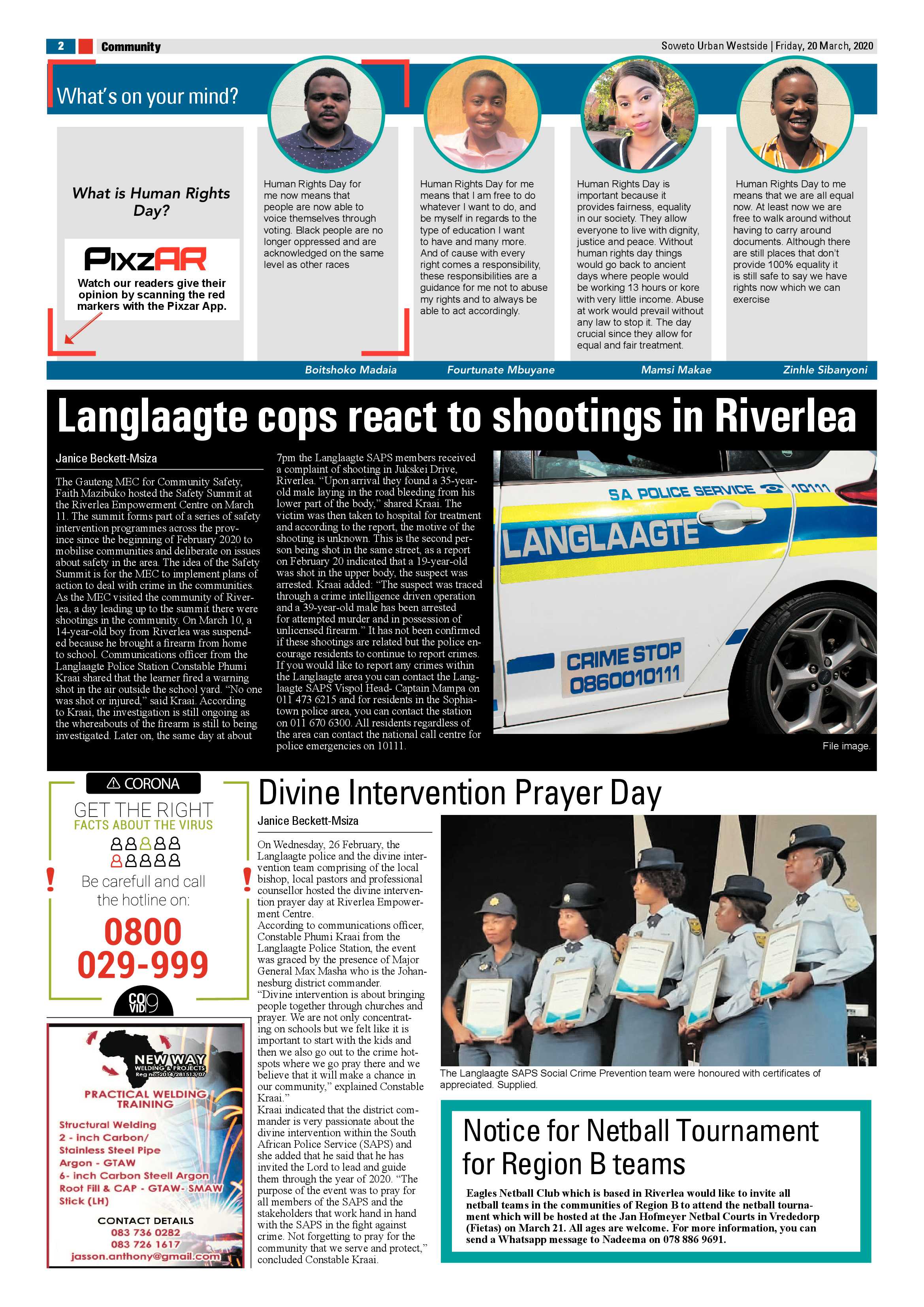 Westside March 20, 2020 page 2