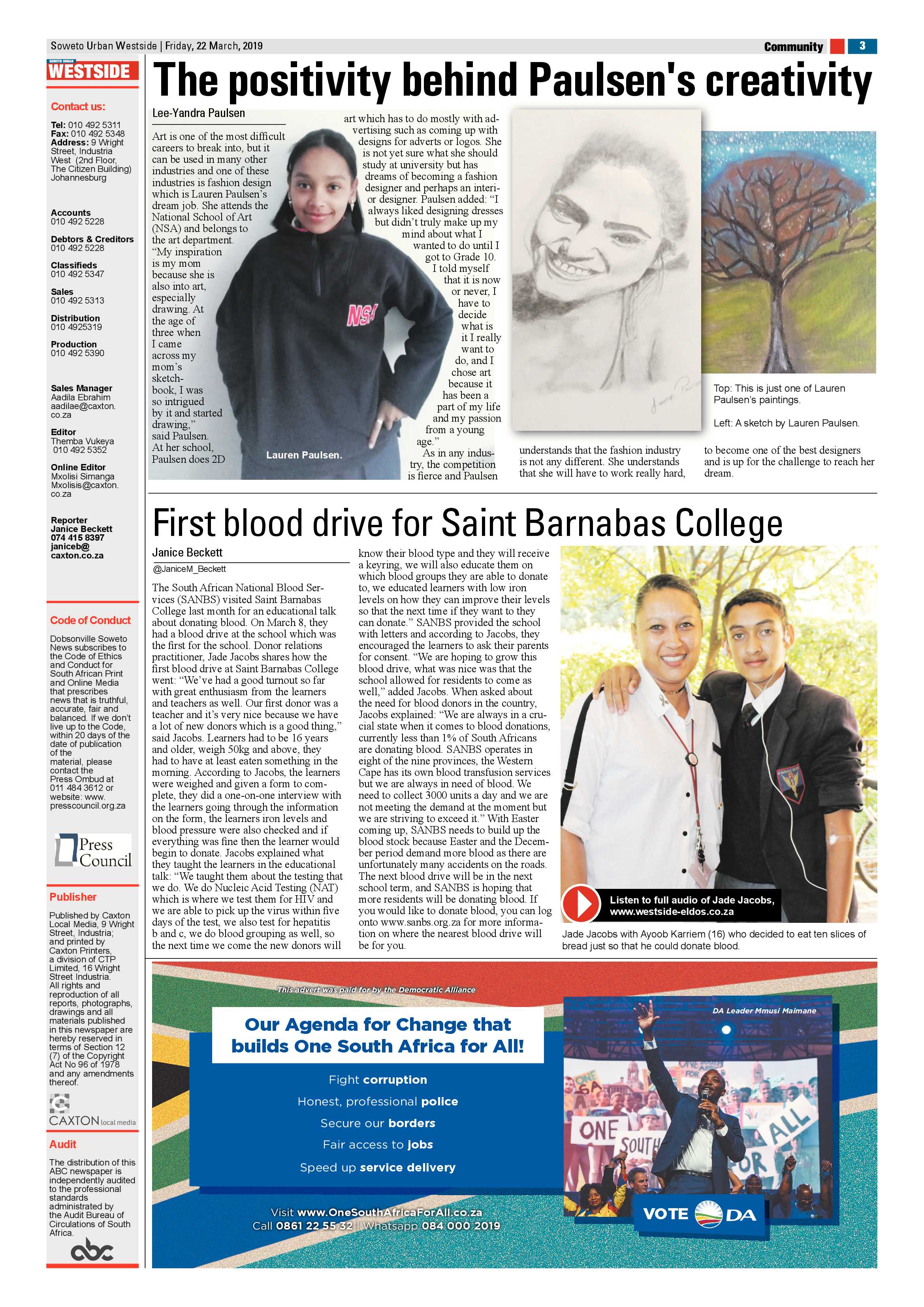Westside News – March 22 , 2019 page 3