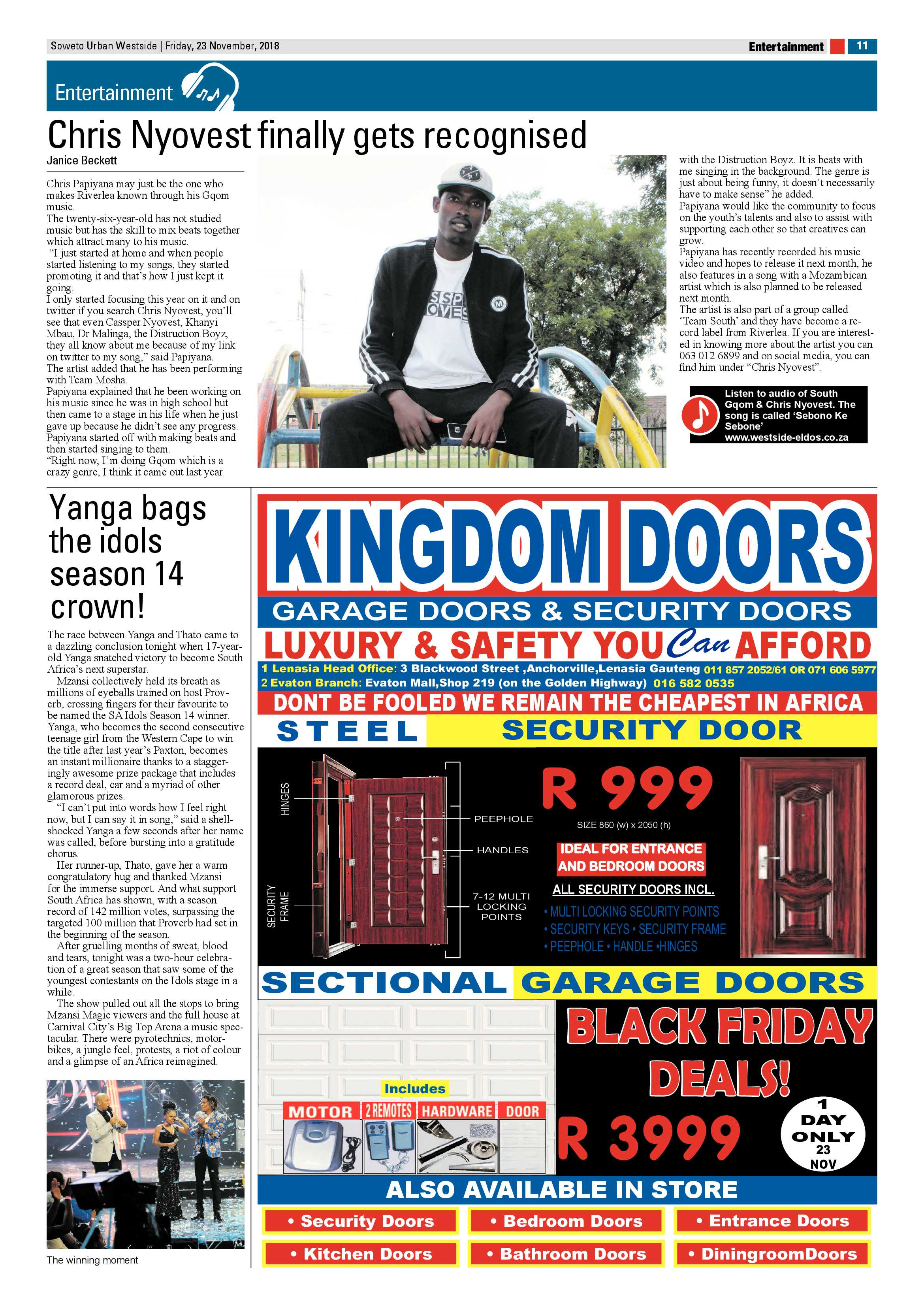 Westside – November 23, 2018 issue page 11