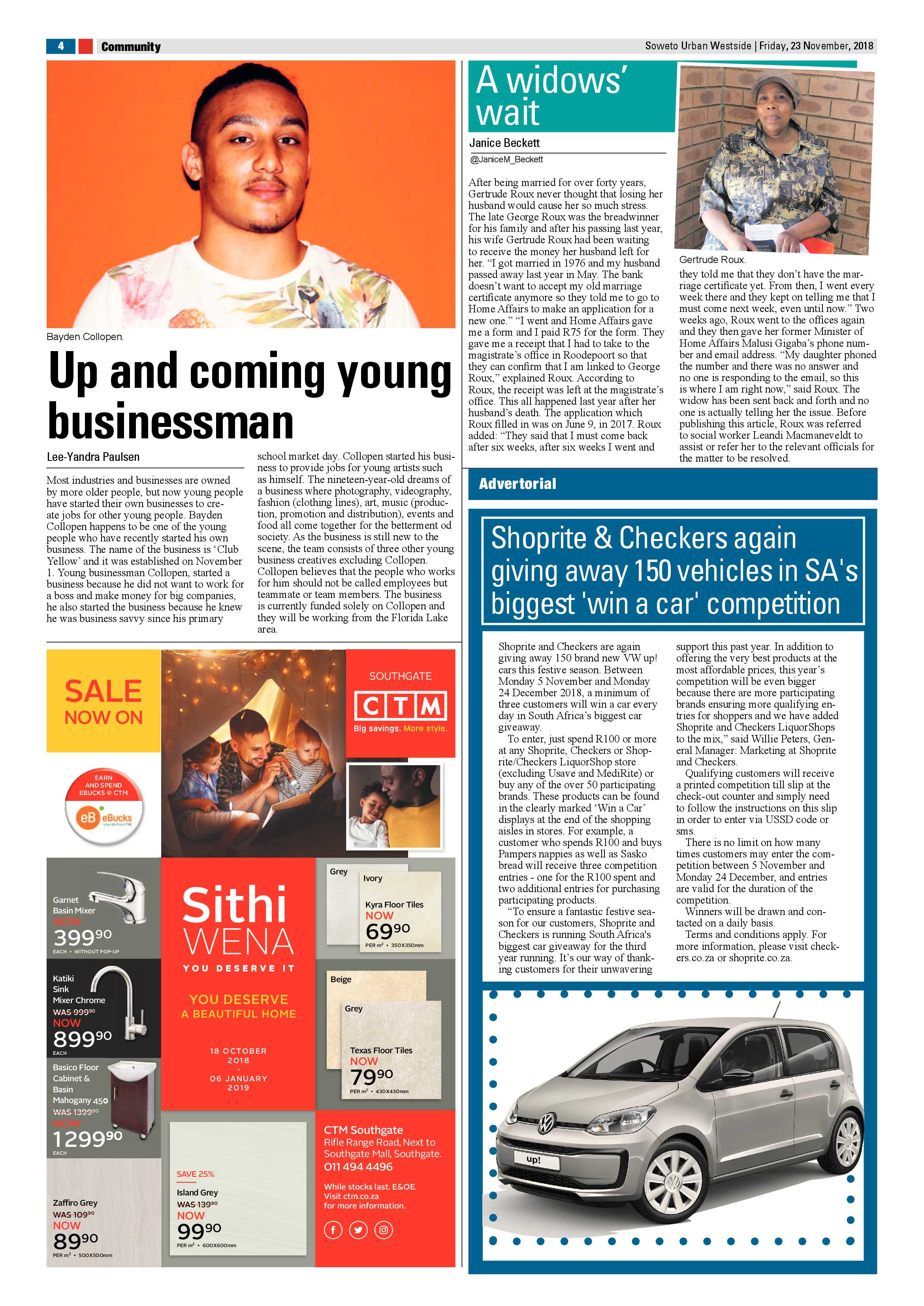 Westside – November 23, 2018 issue page 4