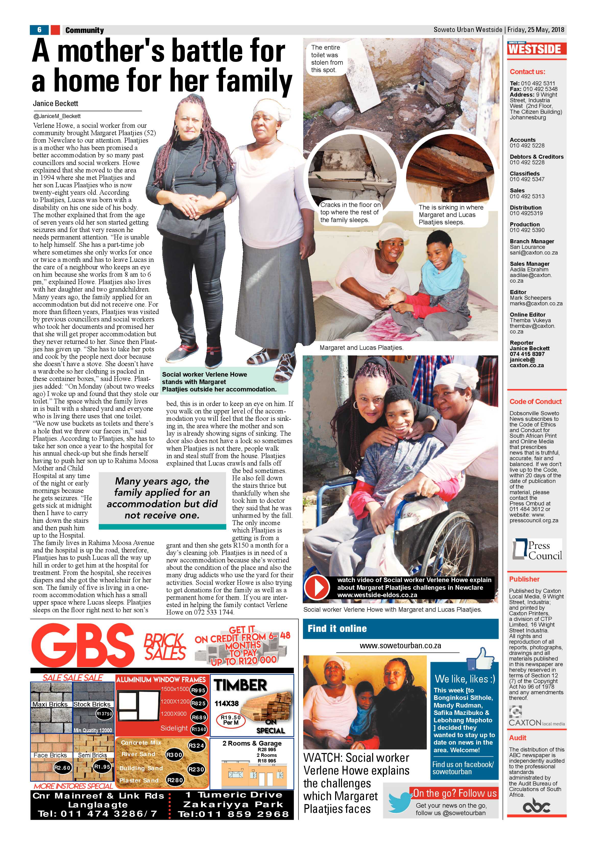 Westside – May 25, 2018 issue page 6