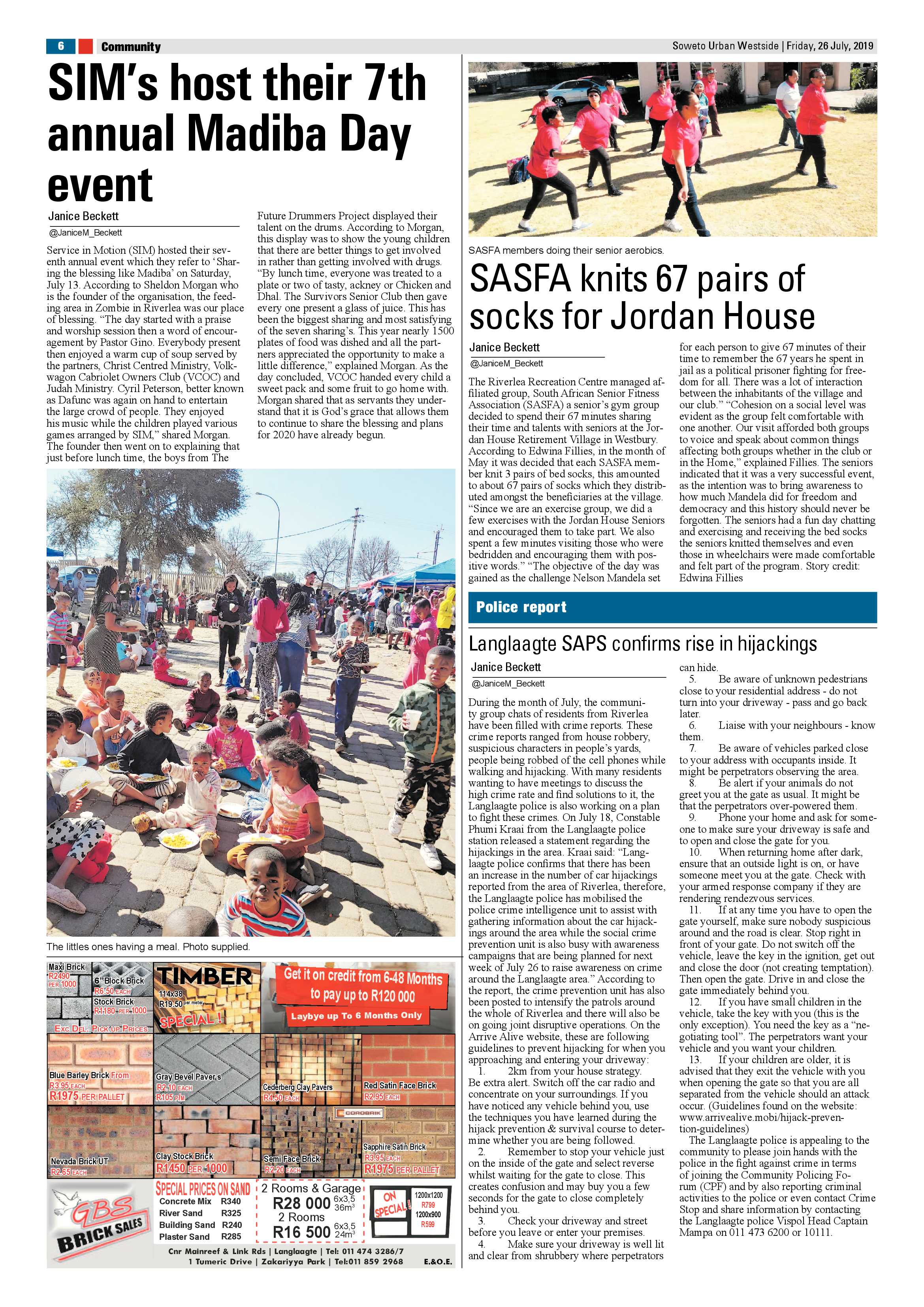 Westside News – July 26, 2019 page 6