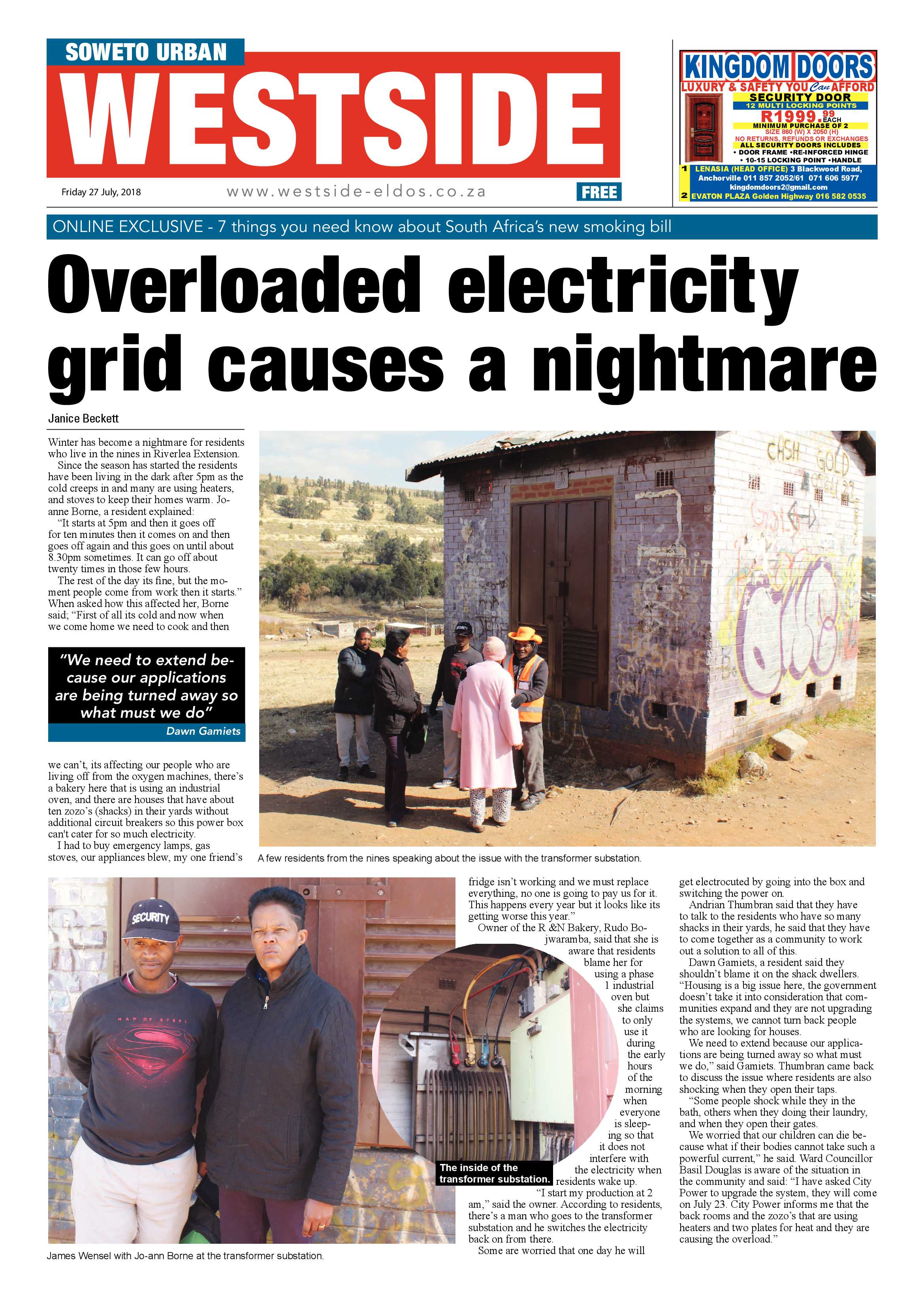 Westside – July 27, 2018 issue page 1